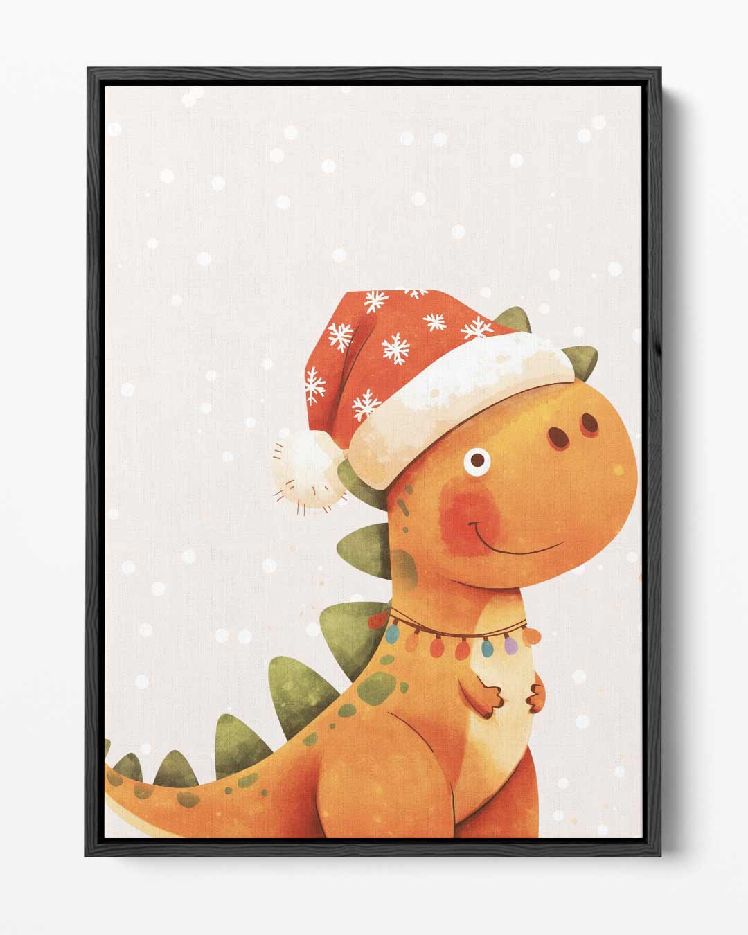 Kerstdino Vrolijkheid – portret kunstwerk als wanddecoratie