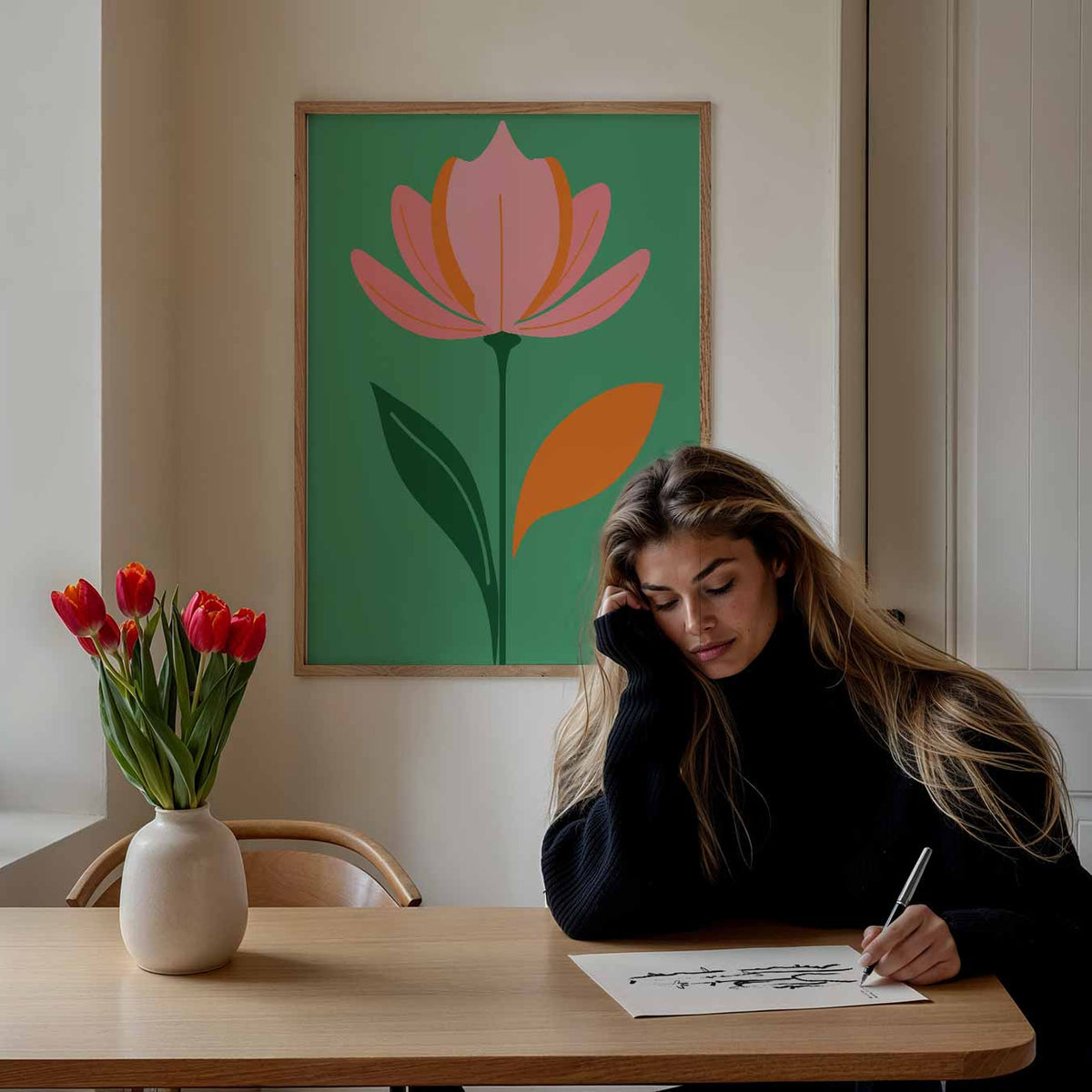 Fleurige Bloemenposter – bloemen poster als moderne staande wanddecoratie