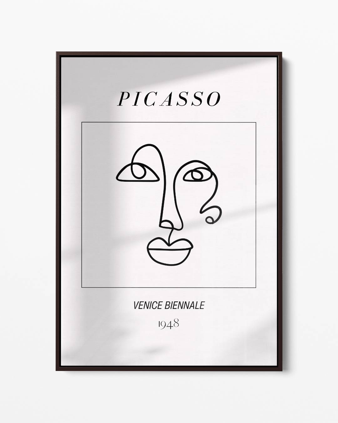 Abstract Gezichtslijntekening – portret kunstwerk als wanddecoratie