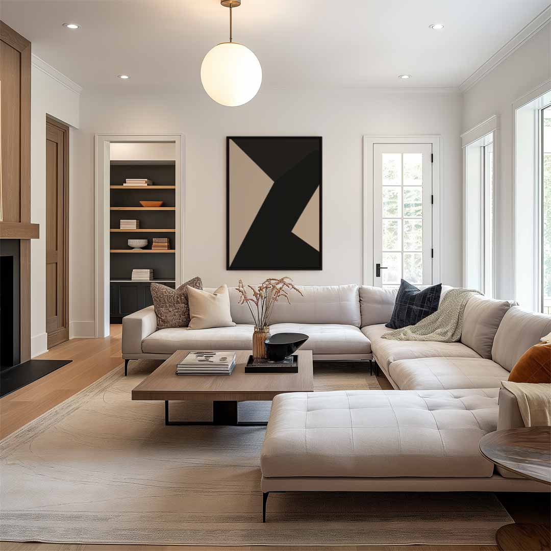 Strakke Elegantie in Abstractie – staand kunstwerk voor modern interieur