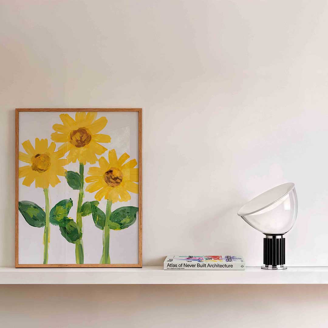 Zonnebloemen – bloemen wandkunst als portret poster