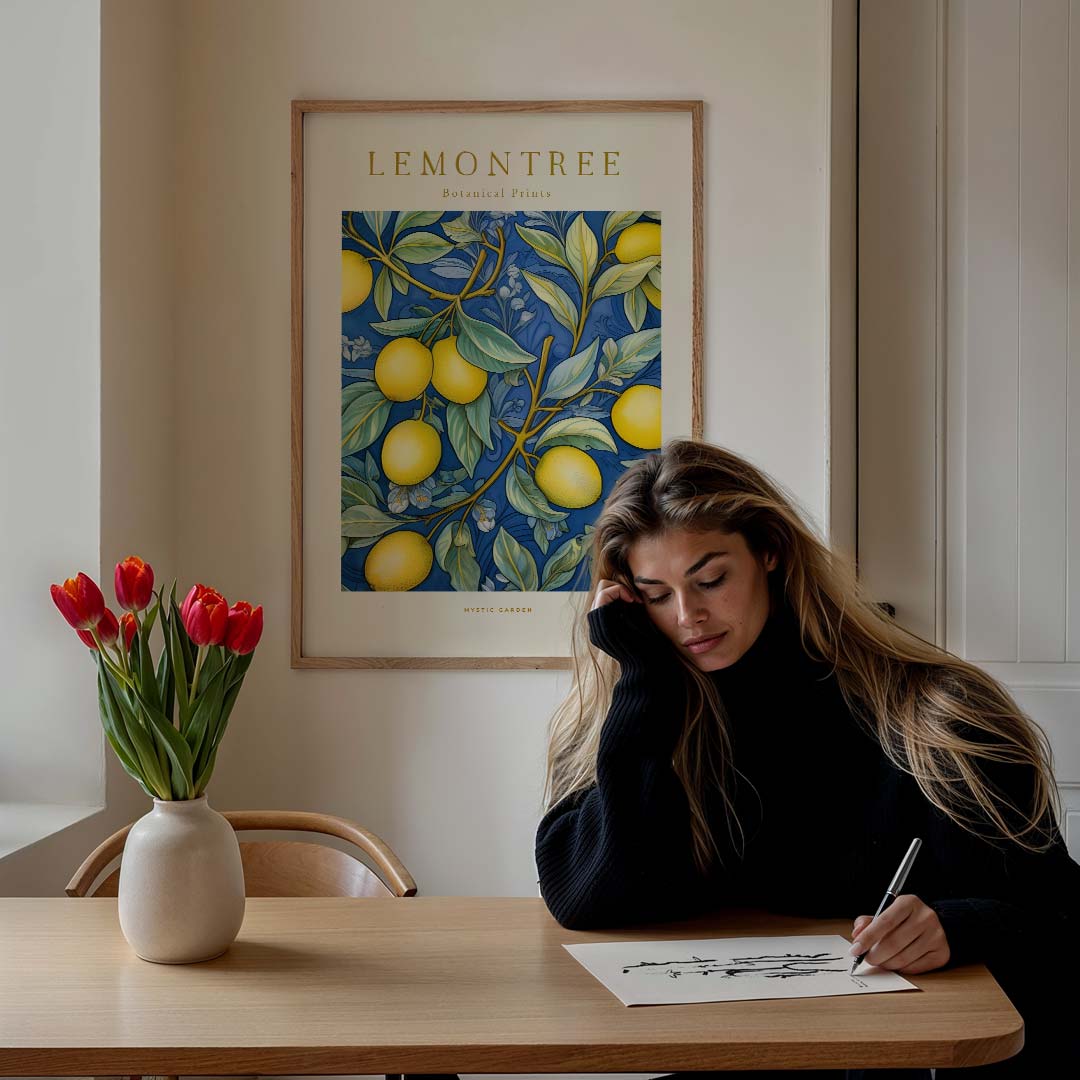 Lemontree Botanische Print – culinaire wandkunst als portret poster