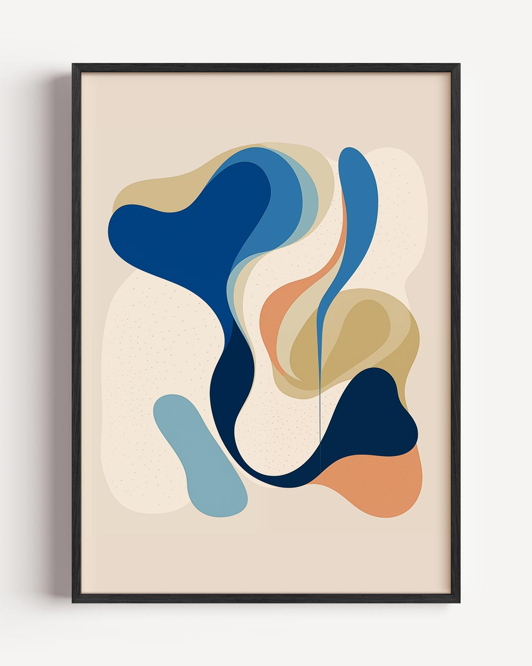 Vrolijke Abstracte Golfposter – abstracte portret poster als wanddecoratie