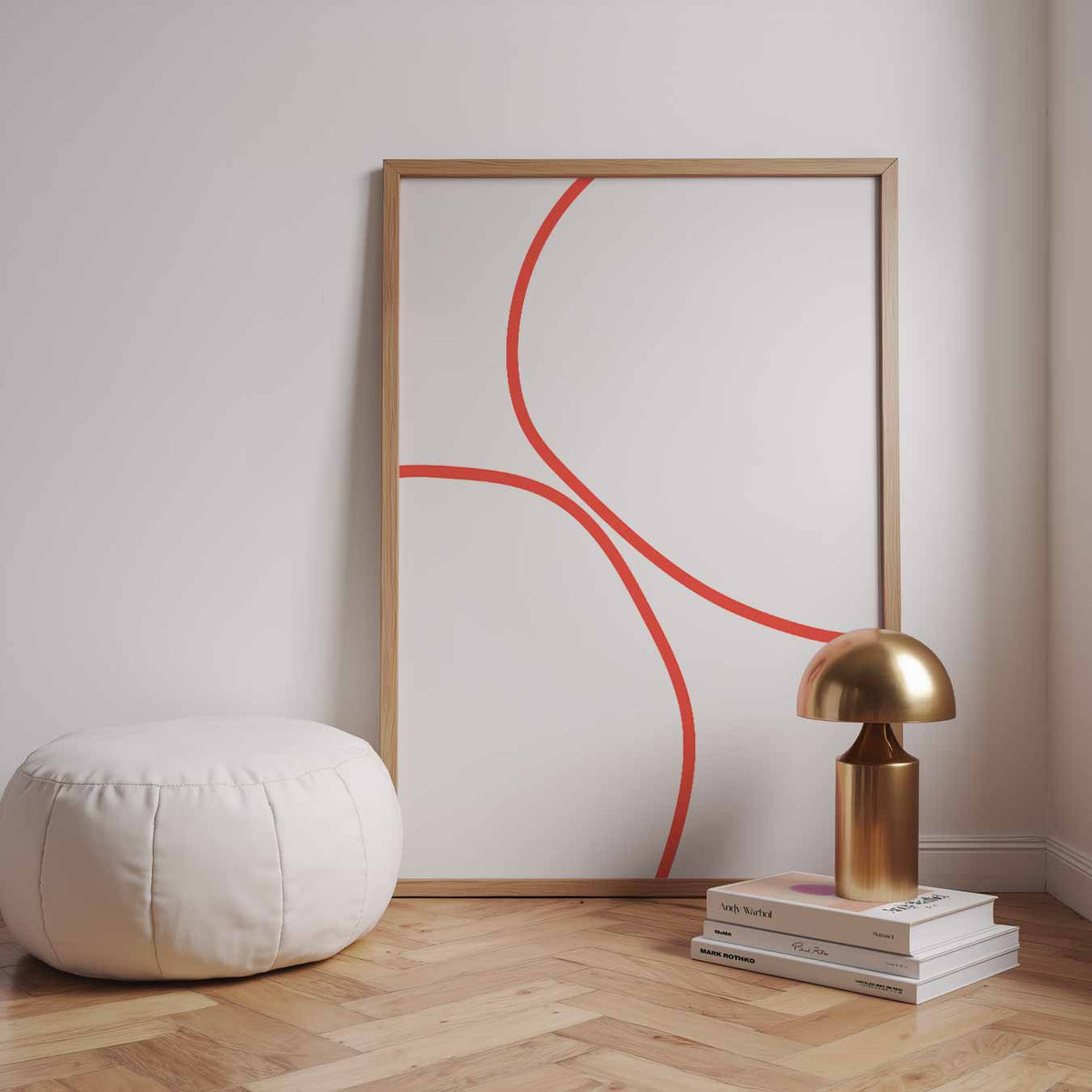 Vrolijke Abstracte Lijnposter – staande kleurrijke abstracte wanddecoratie van WallArtistic