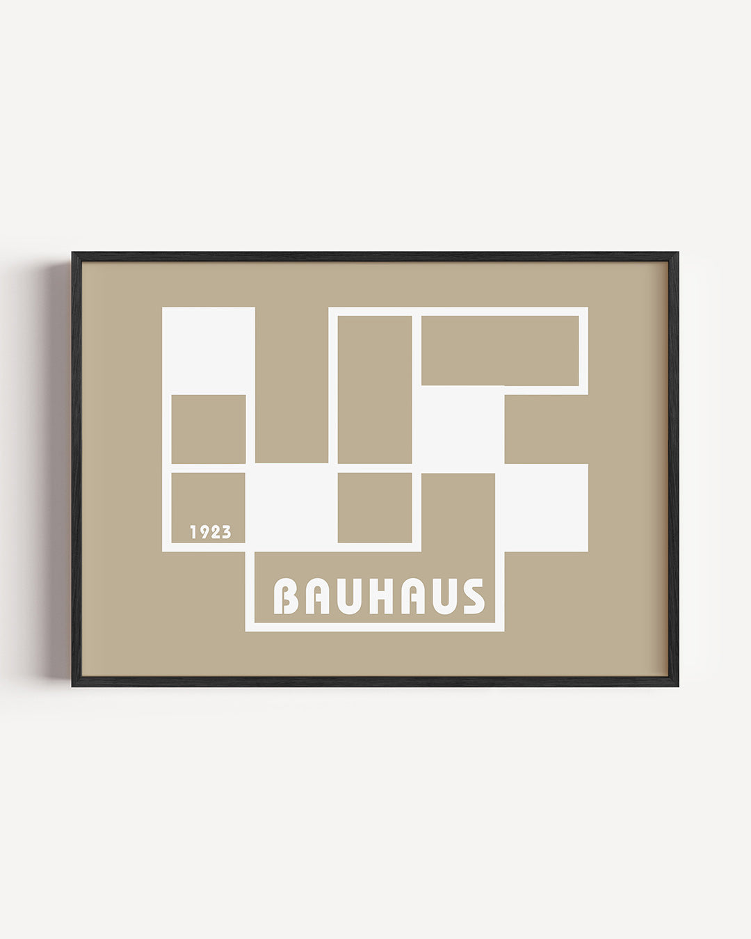 Vorm en vlakverdeling – liggende Bauhaus poster als wanddecoratie