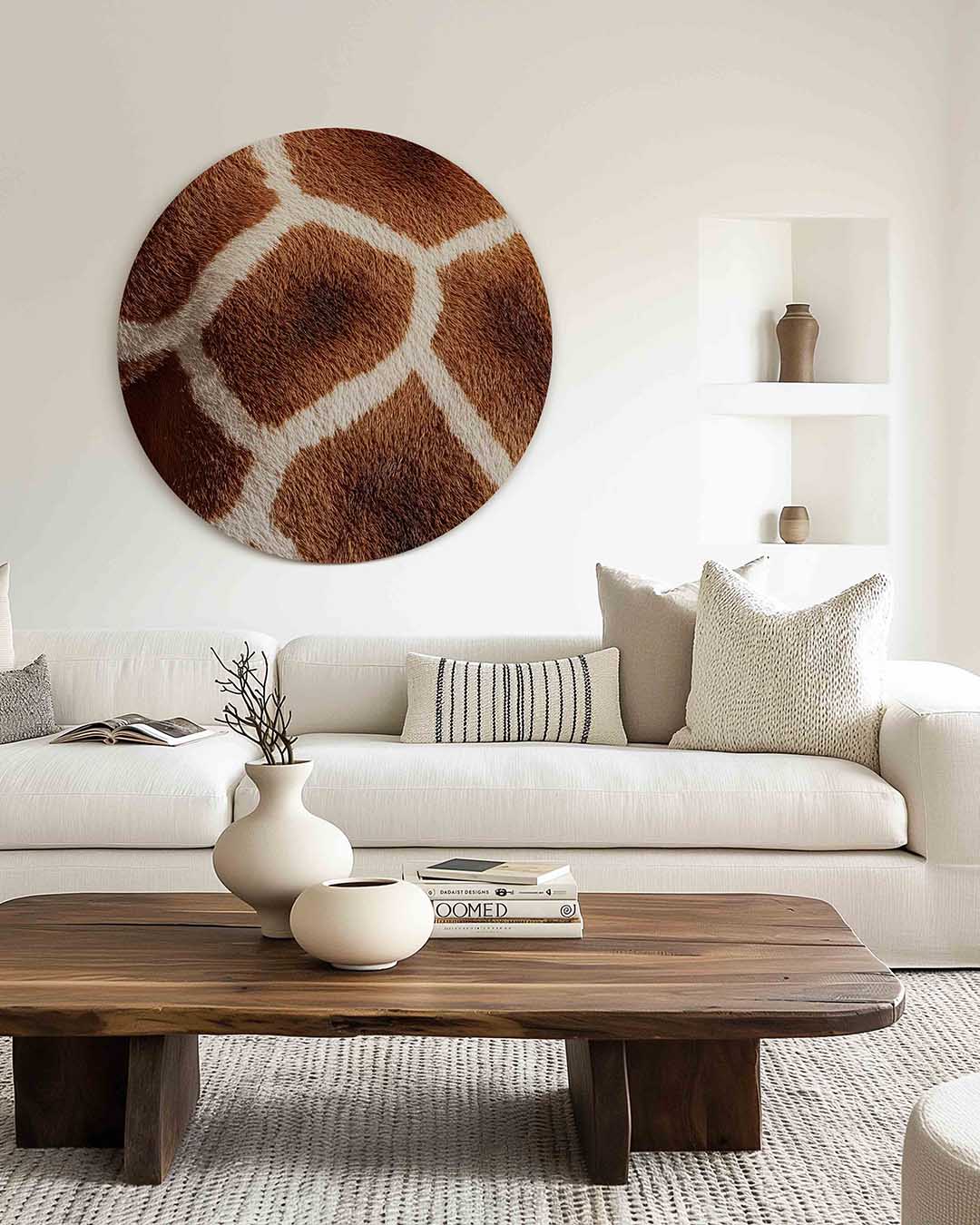 Giraffe patroon – dierenprint muurcirkel voor aan de muur