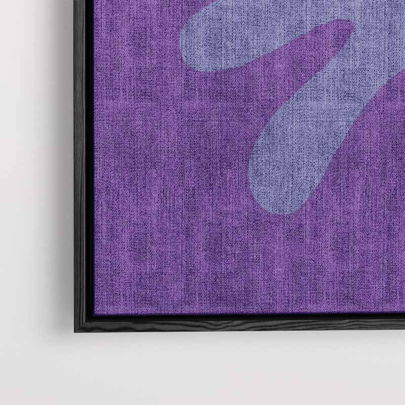 Speelse Paarse Vormen – kunstwerk met zwarte baklijst