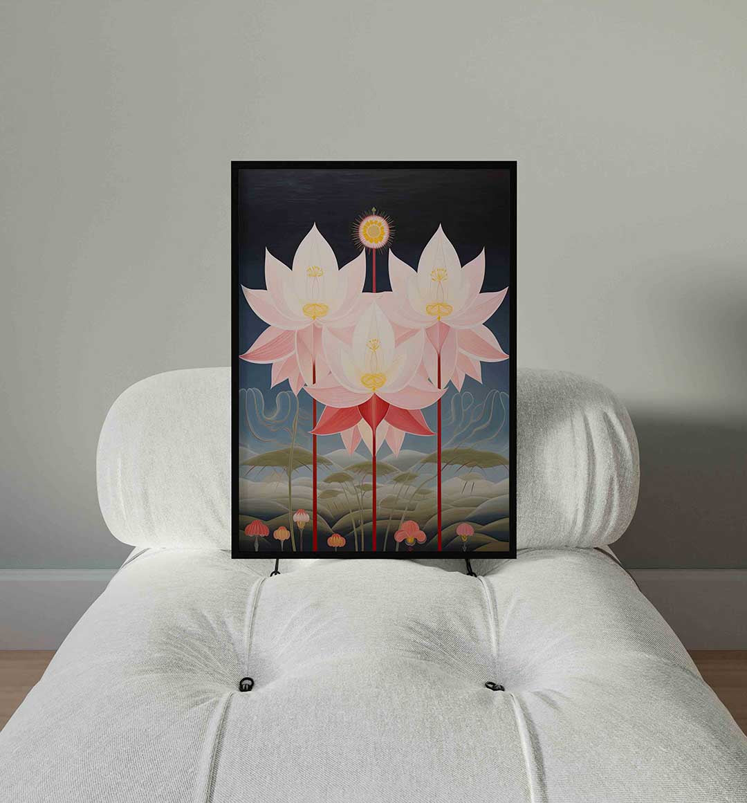 Bloemen en bladeren – staande surrealistische wanddecoratie van WallArtistic