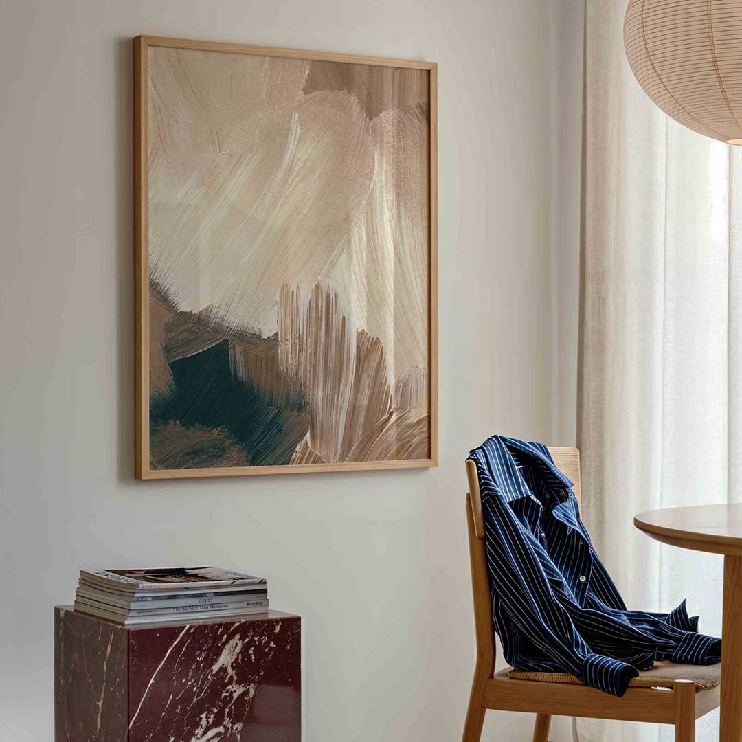 Abstracte penseelstreken – artistieke poster in staand formaat