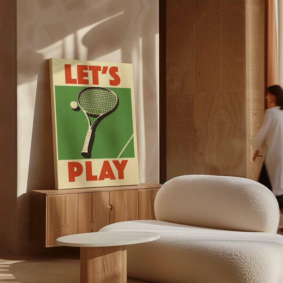 Speelplezier Tennis – staand kunstwerk voor modern interieur