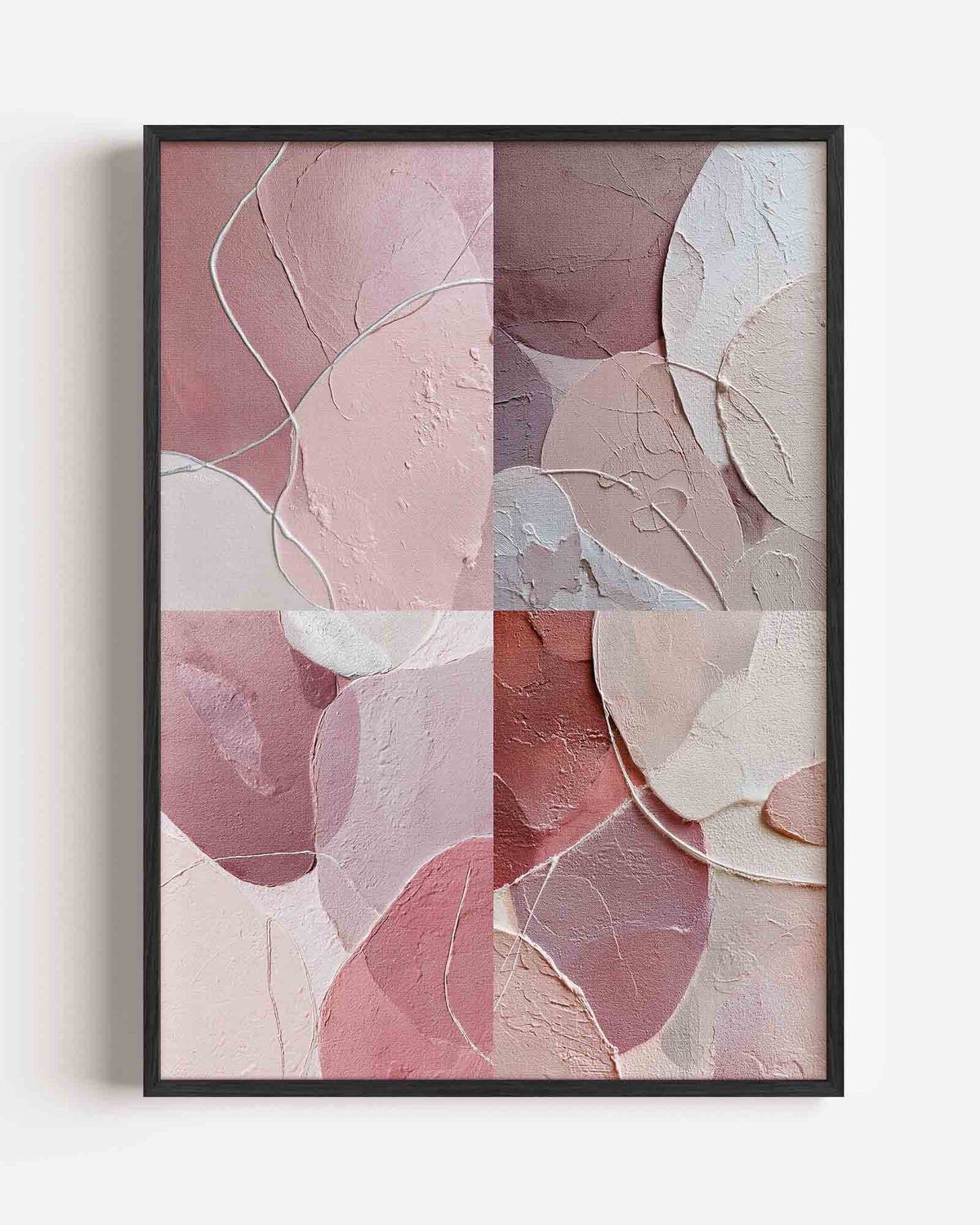 Abstracte roze vormen – abstracte portret poster als wanddecoratie