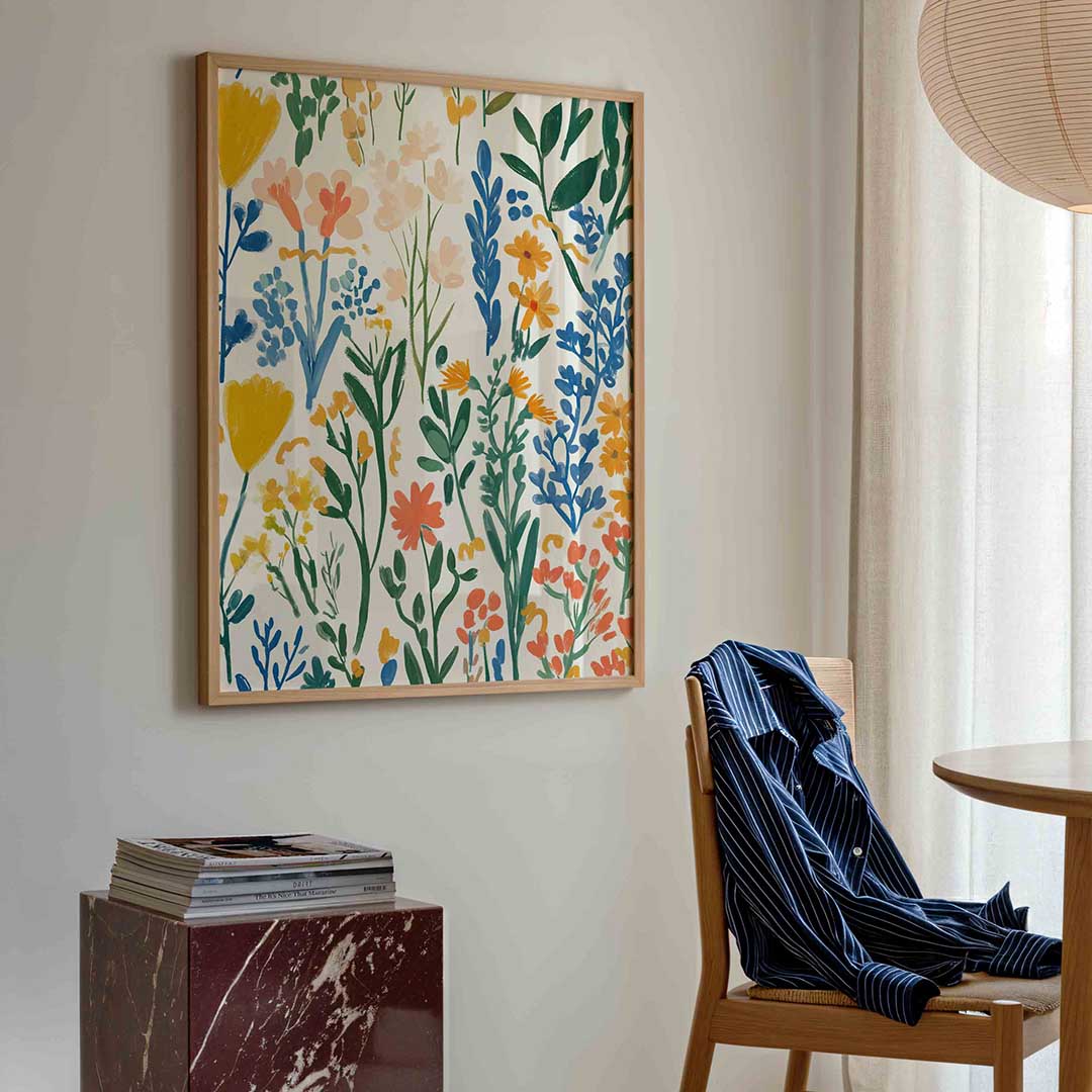 Bloemen en bladeren – bloemen poster in staand formaat
