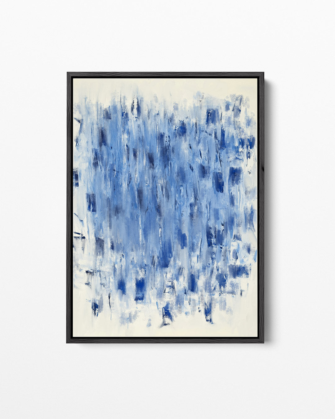Dynamische blauwe streken – staand wanddecoratie kunstwerk