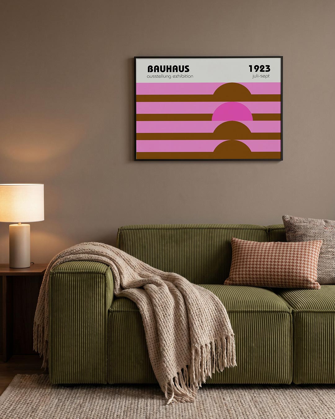 Vormritme en kleur – geometrische Bauhaus poster in liggend formaat