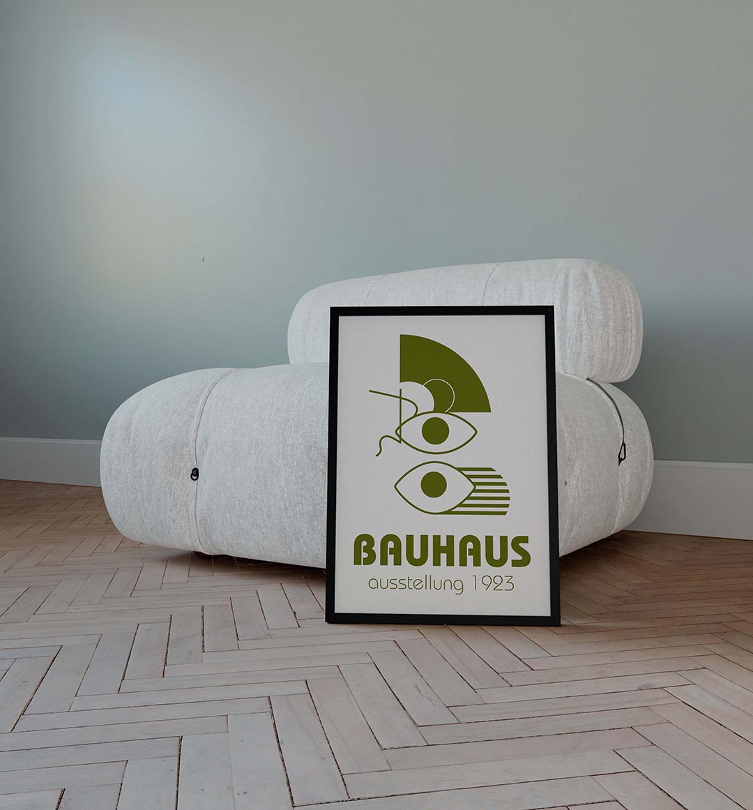 Vorm en lijnenspel – geometrische poster in Bauhaus-stijl van WallArtistic