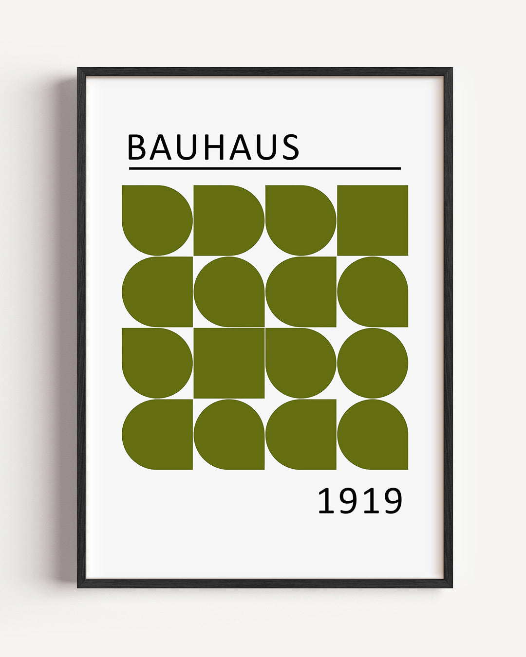 Vormritme en lijnenspel – staande Bauhaus poster als wanddecoratie