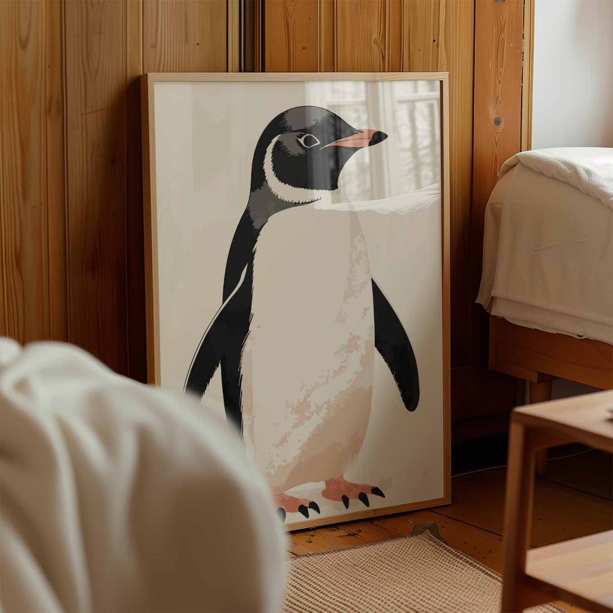 Stijlvolle Pinguïn – kinderposter in staand formaat