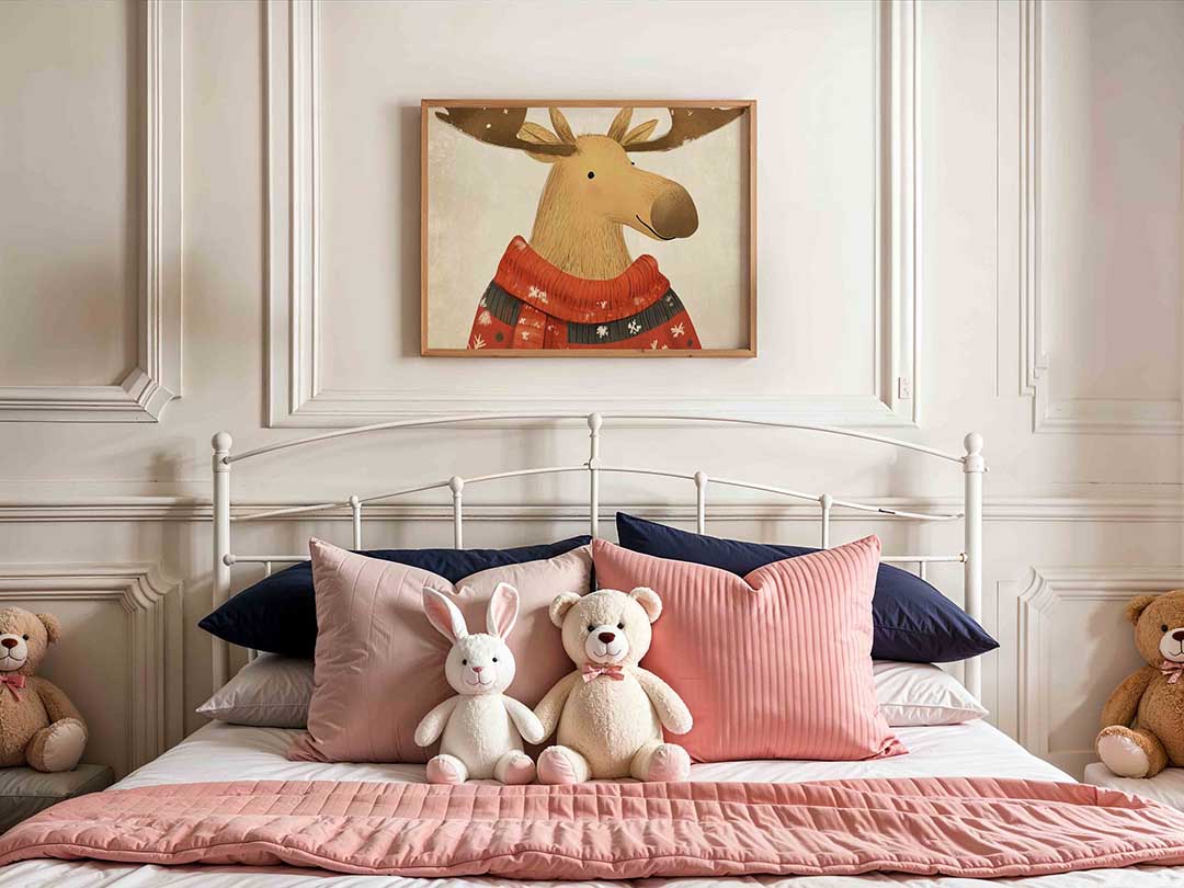 Rendier met trui – kids poster in liggend formaat
