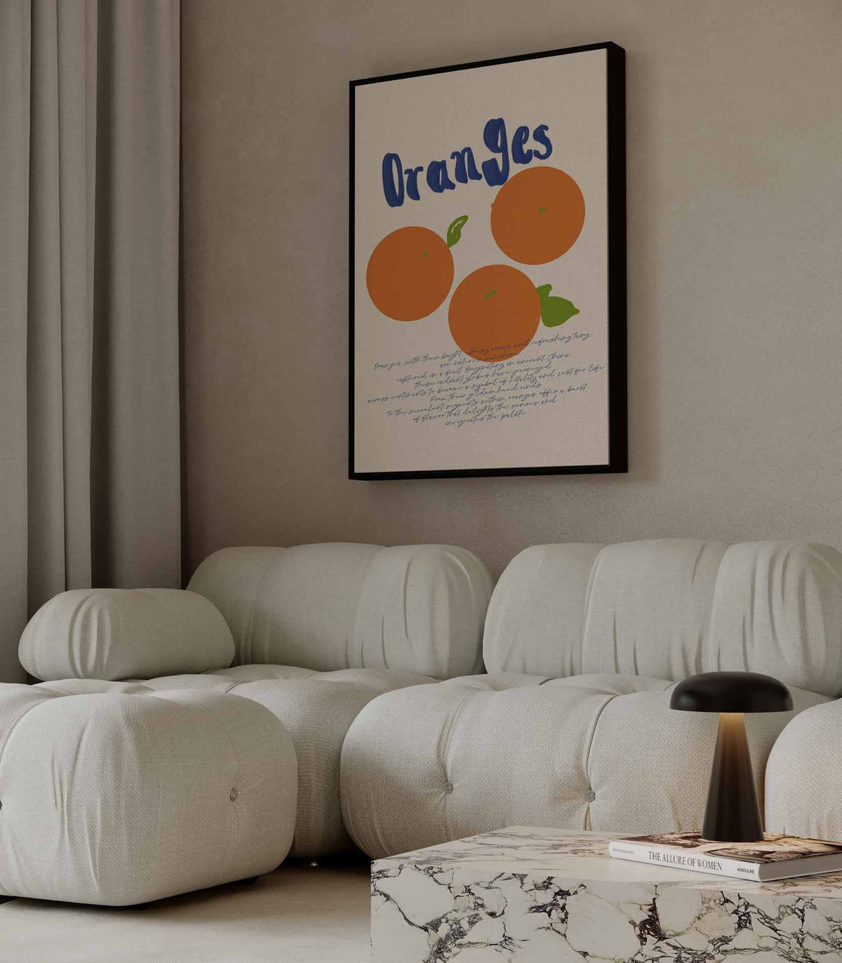 Zomers Sinaasappelgenot – canvas wanddecoratie in portret formaat
