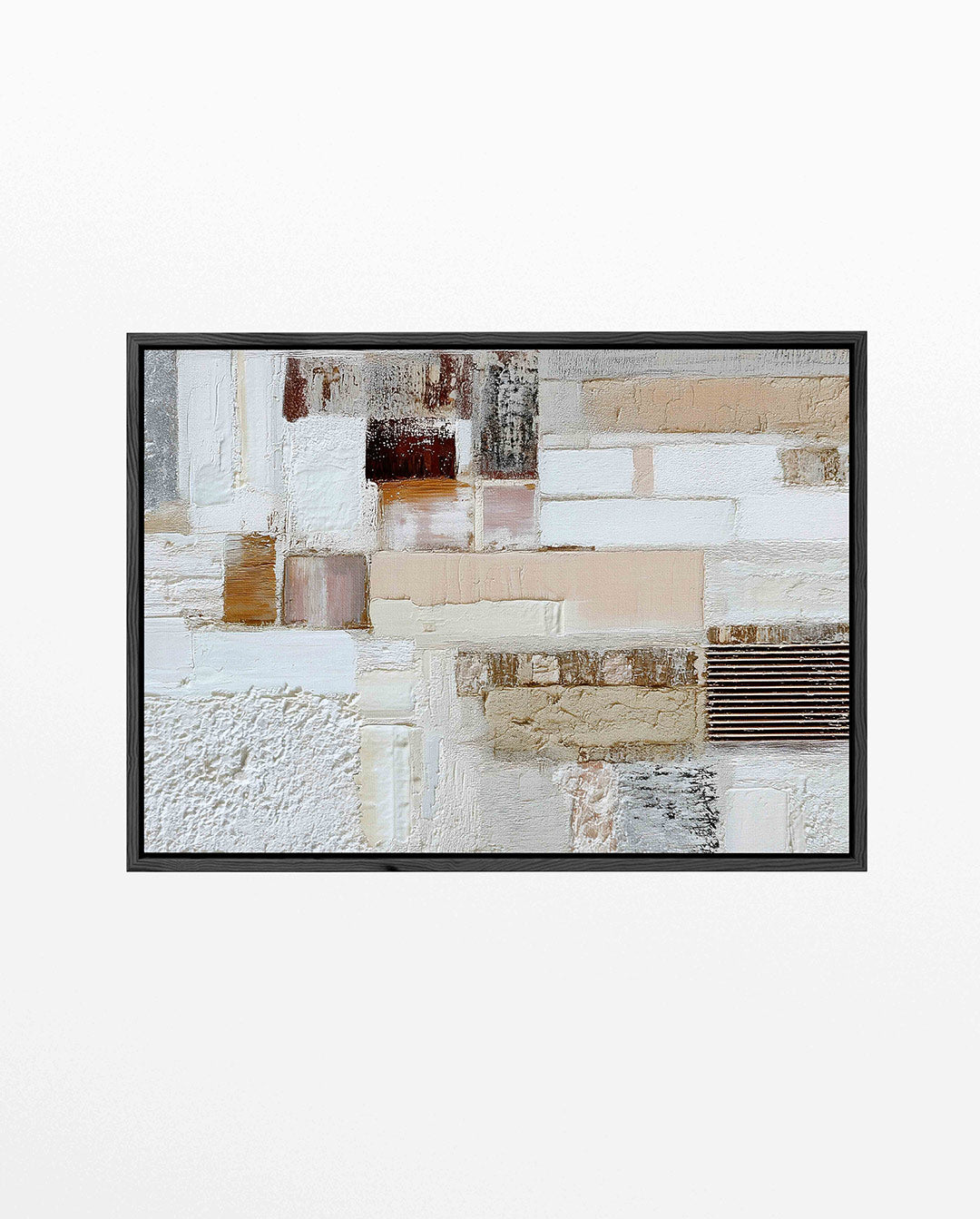 Gelaagde textuur compositie – Intrigerende – liggend wanddecoratie kunstwerk