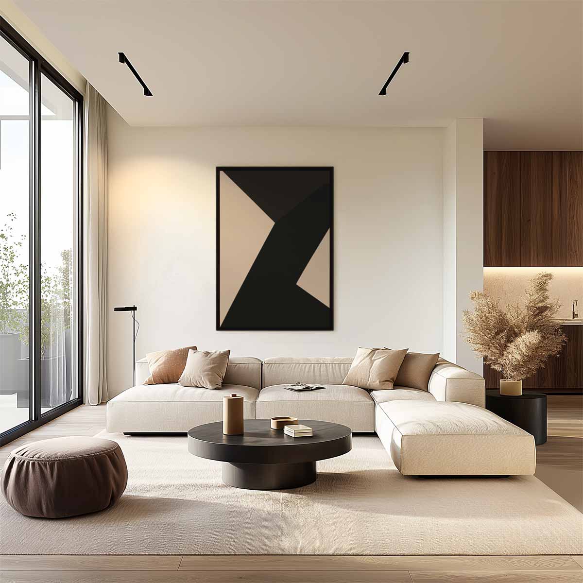 Strakke Elegantie in Abstractie – plexiglas wanddecoratie in portret formaat