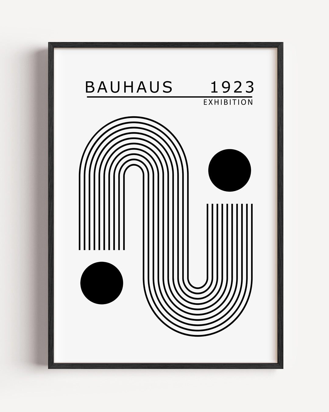 Lijnen en cirkel – staande Bauhaus poster als wanddecoratie