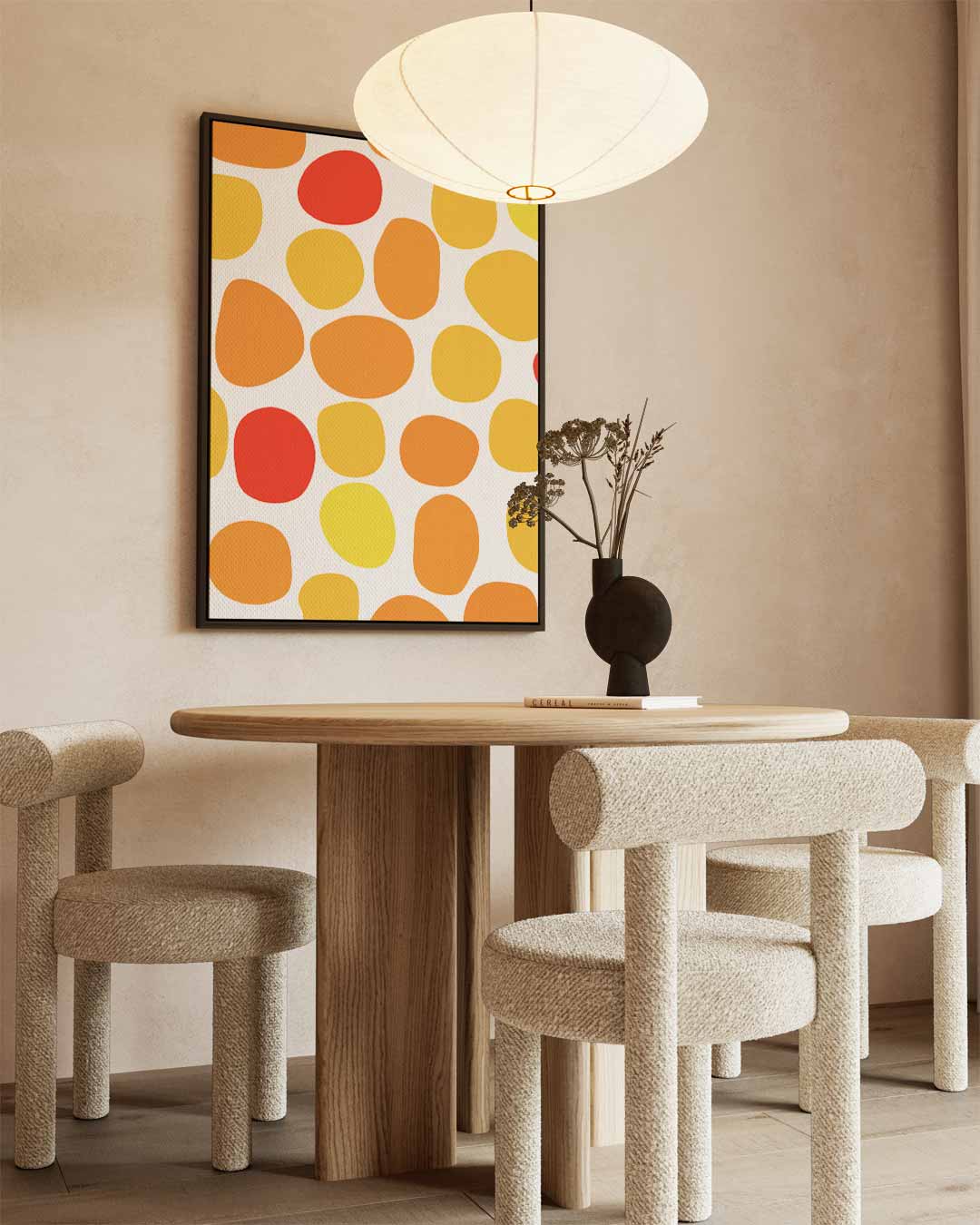 Vrolijke Kleurenmix Wanddecoratie – kunstwerk met zwarte baklijst