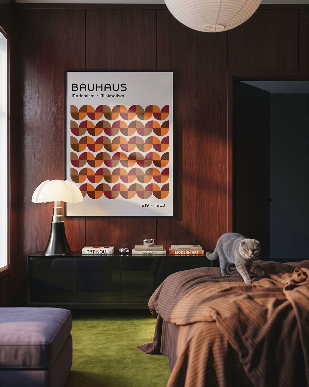 Vormritme en kleur – geometrische Bauhaus poster in staand formaat