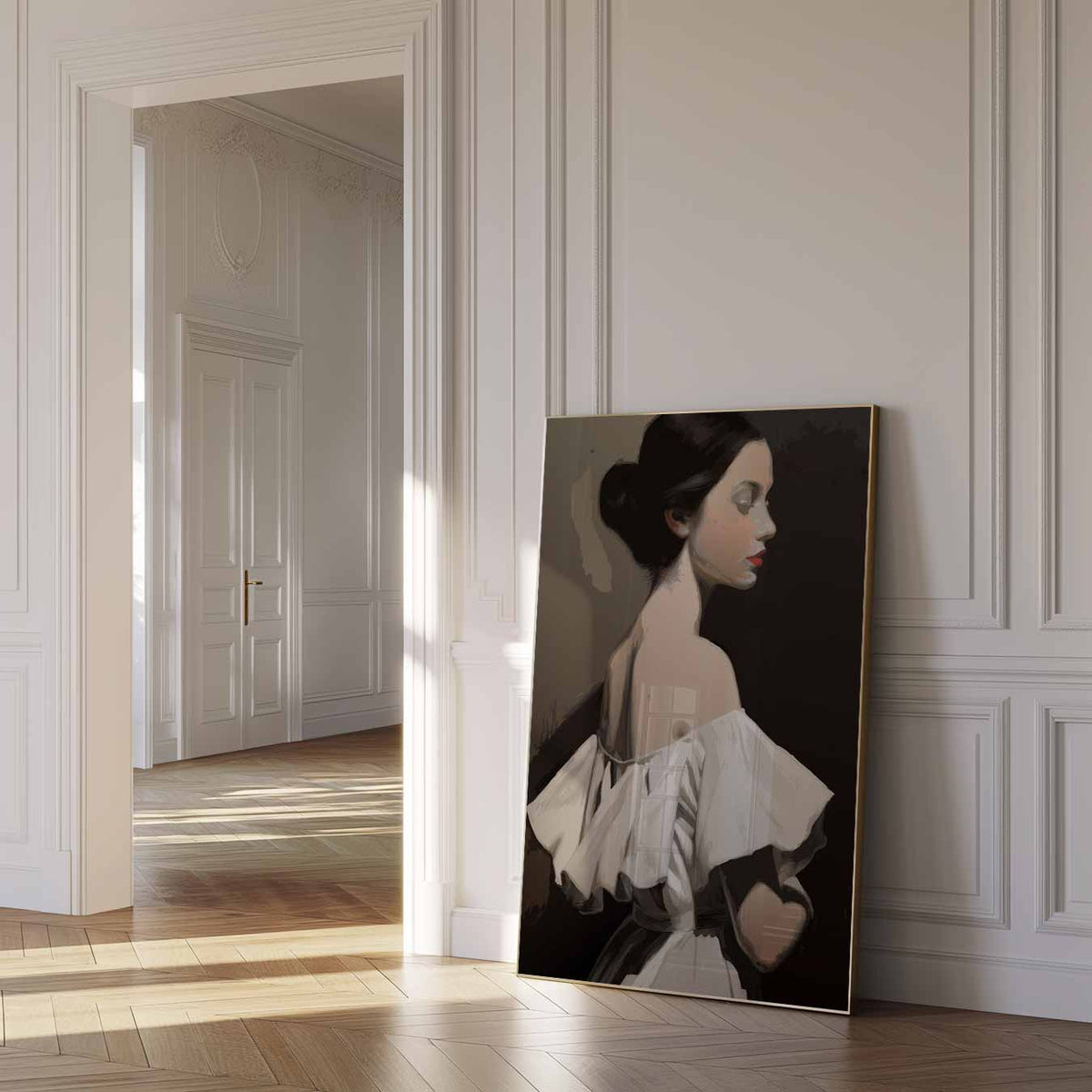 Elegante Vrouwelijke Schoonheid – paas poster als vrolijke staande wanddecoratie