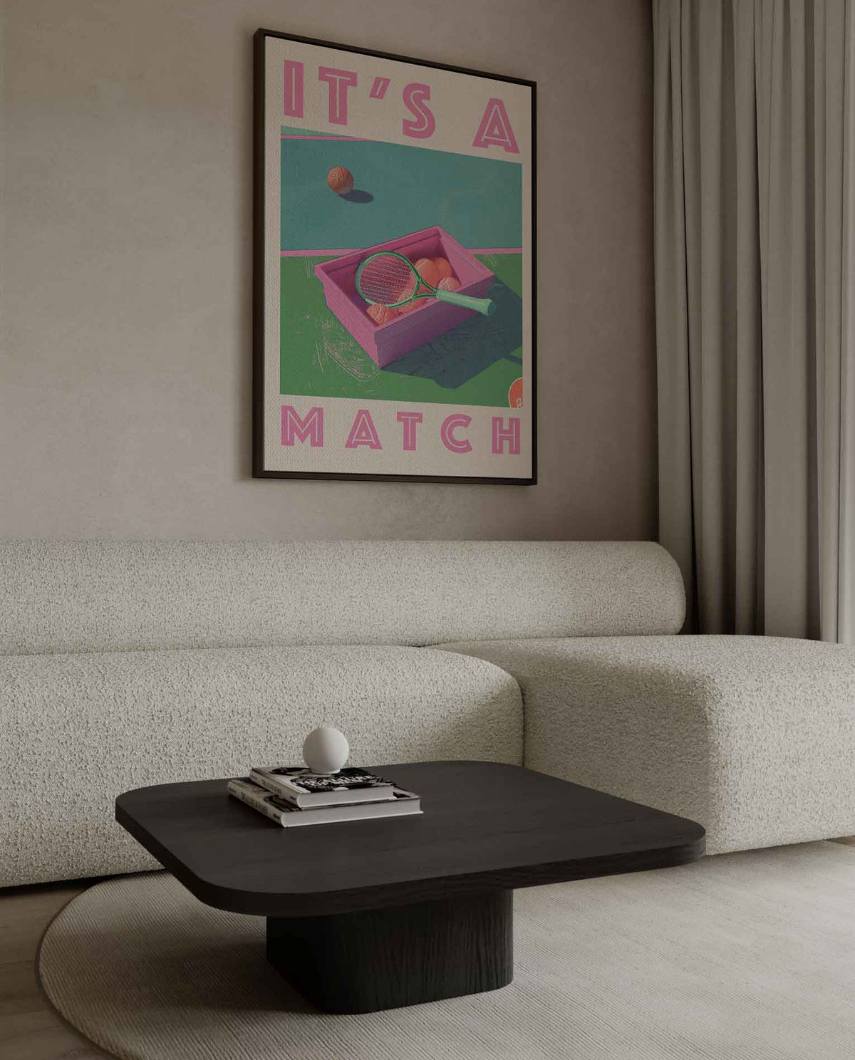 It's a Match - Retro Tennis – plexiglas kunstwerk als wanddecoratie