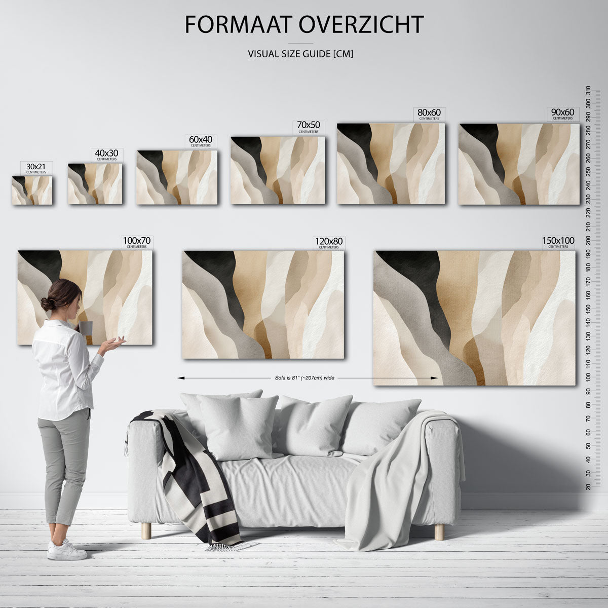 Abstracte vormen – liggende muurposter met abstracte vormen