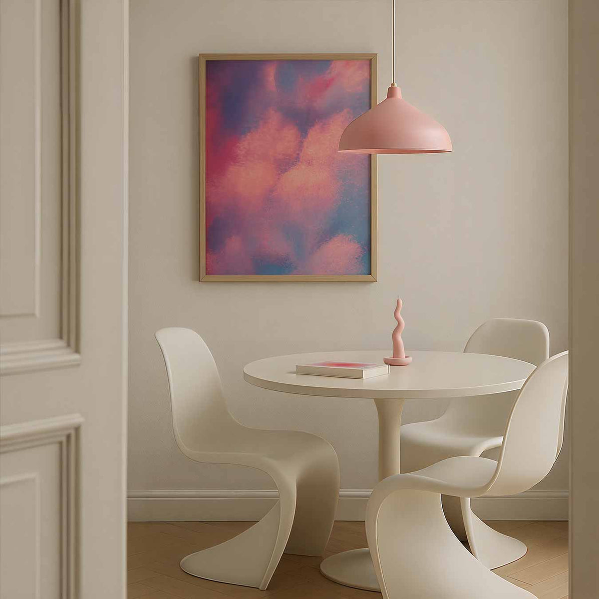 Dromerige Pastel Abstractie – Streetart wandkunst als portret poster