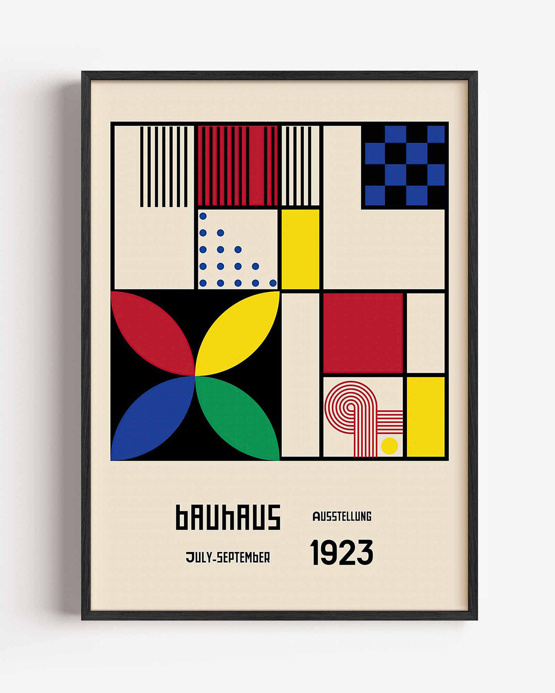 Vorm en kleur – staande Bauhaus poster als wanddecoratie
