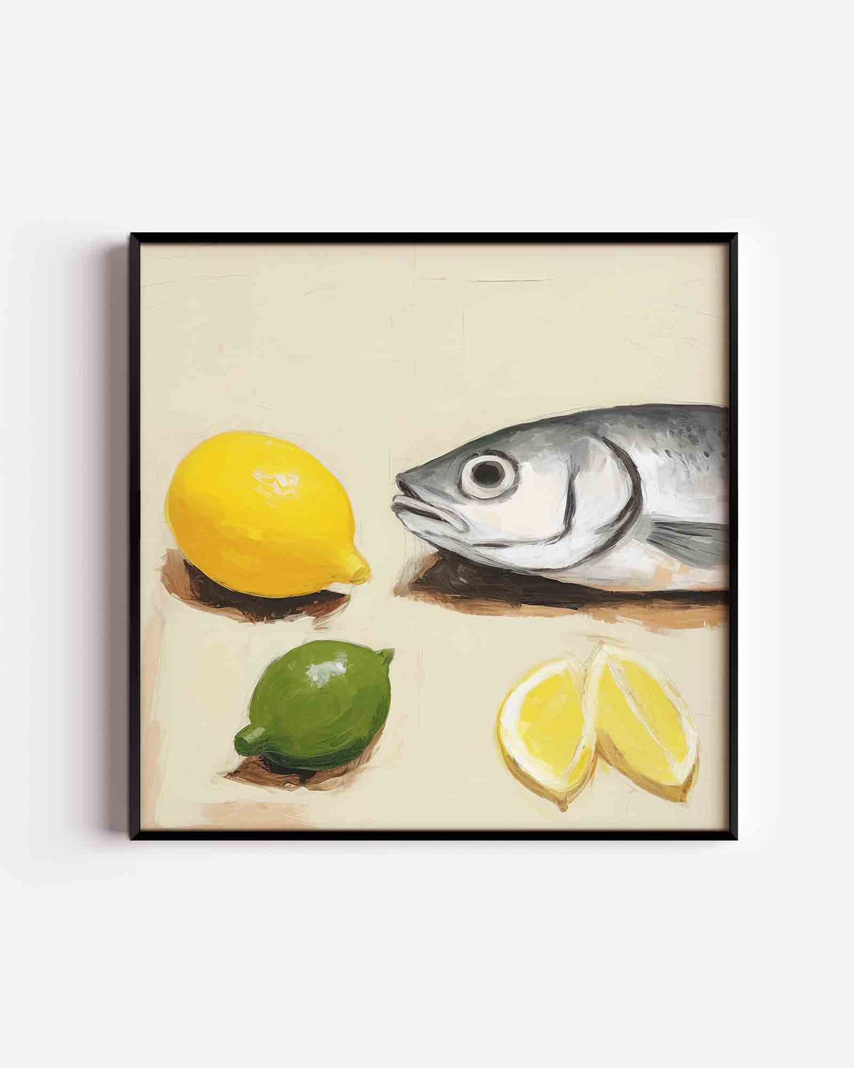 Vis en citrus – keuken vierkante poster als wanddecoratie