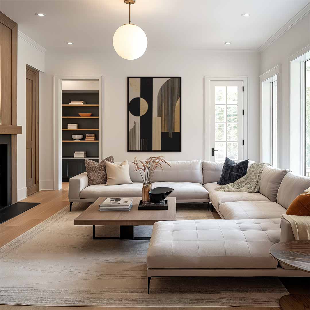 Modern Geometrisch Wandkunstwerk – staand kunstwerk voor modern interieur