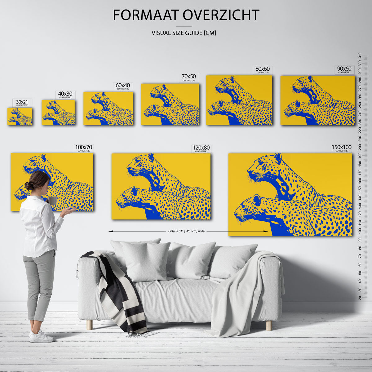 Twee luipaarden – liggende muurposter met dierenthema