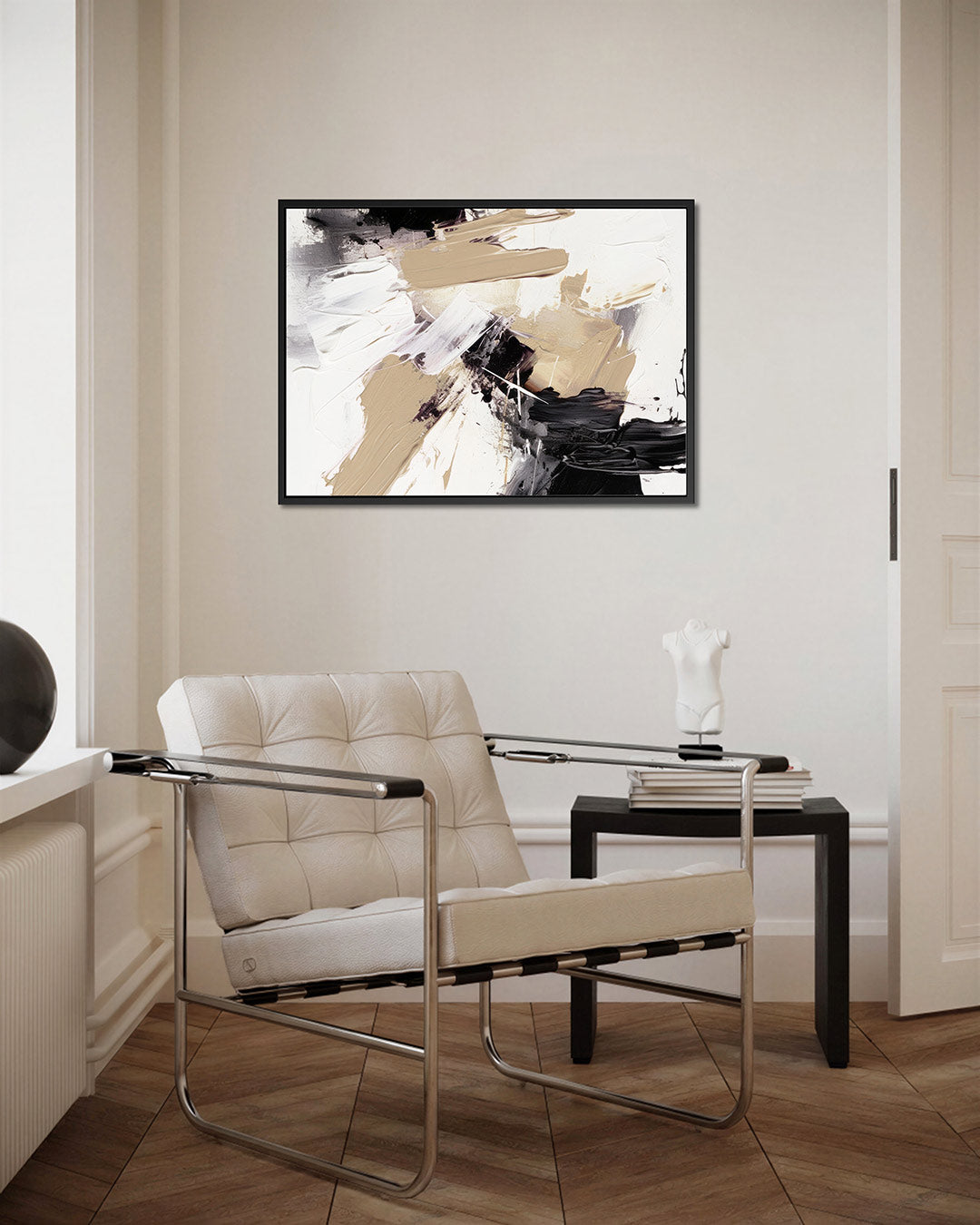 Dynamische penseelstreken – kunstwerk op canvas, dibond of plexiglas