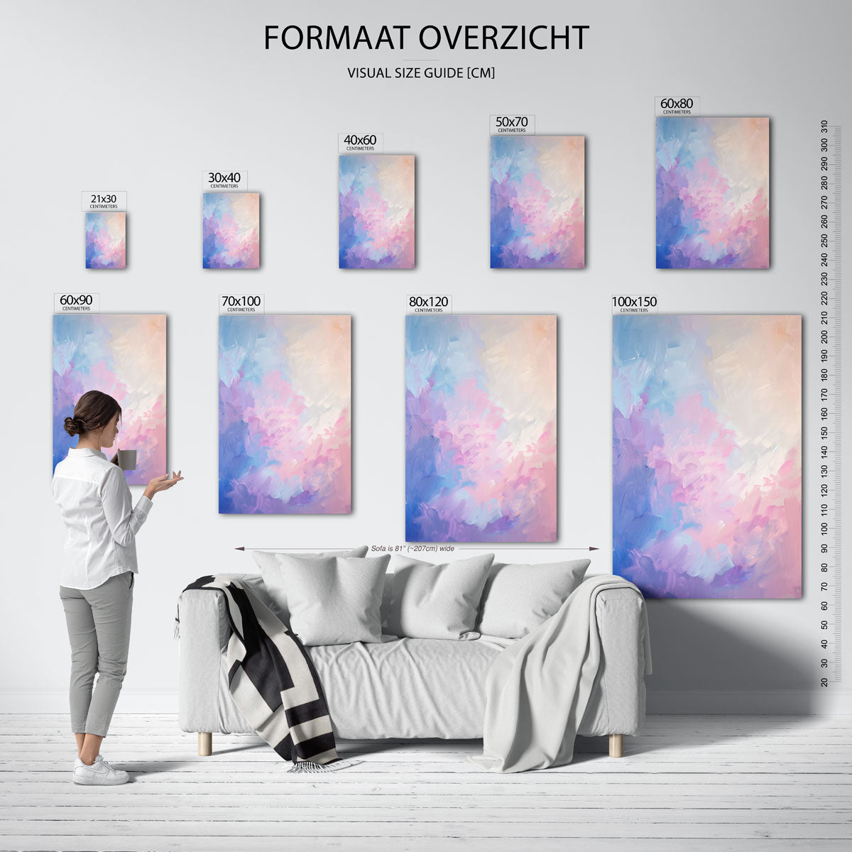 Pastelkleuren abstracte – staande muurposter met kleurrijke abstracte vormen