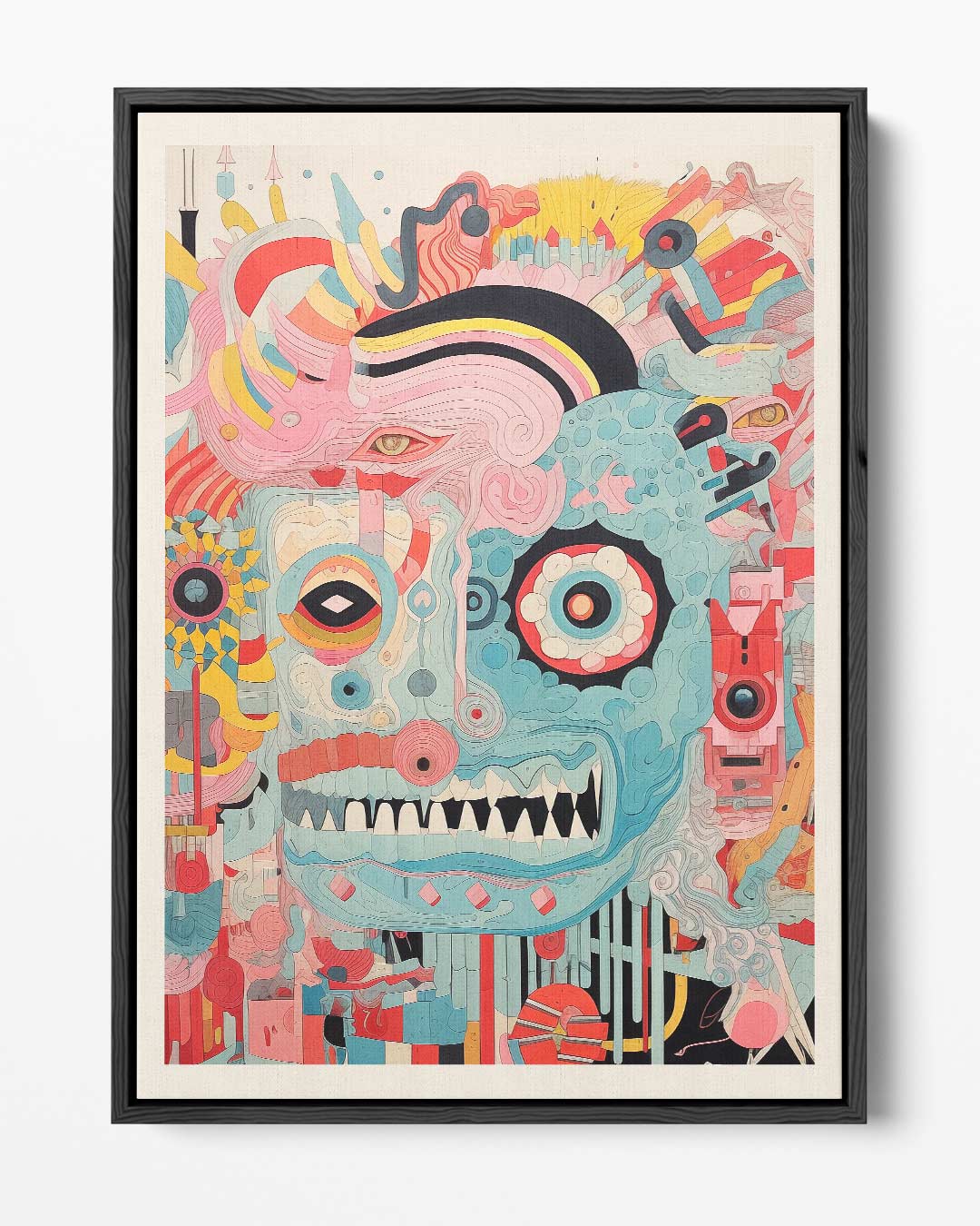 Kleurrijke Chaos – portret kunstwerk als wanddecoratie