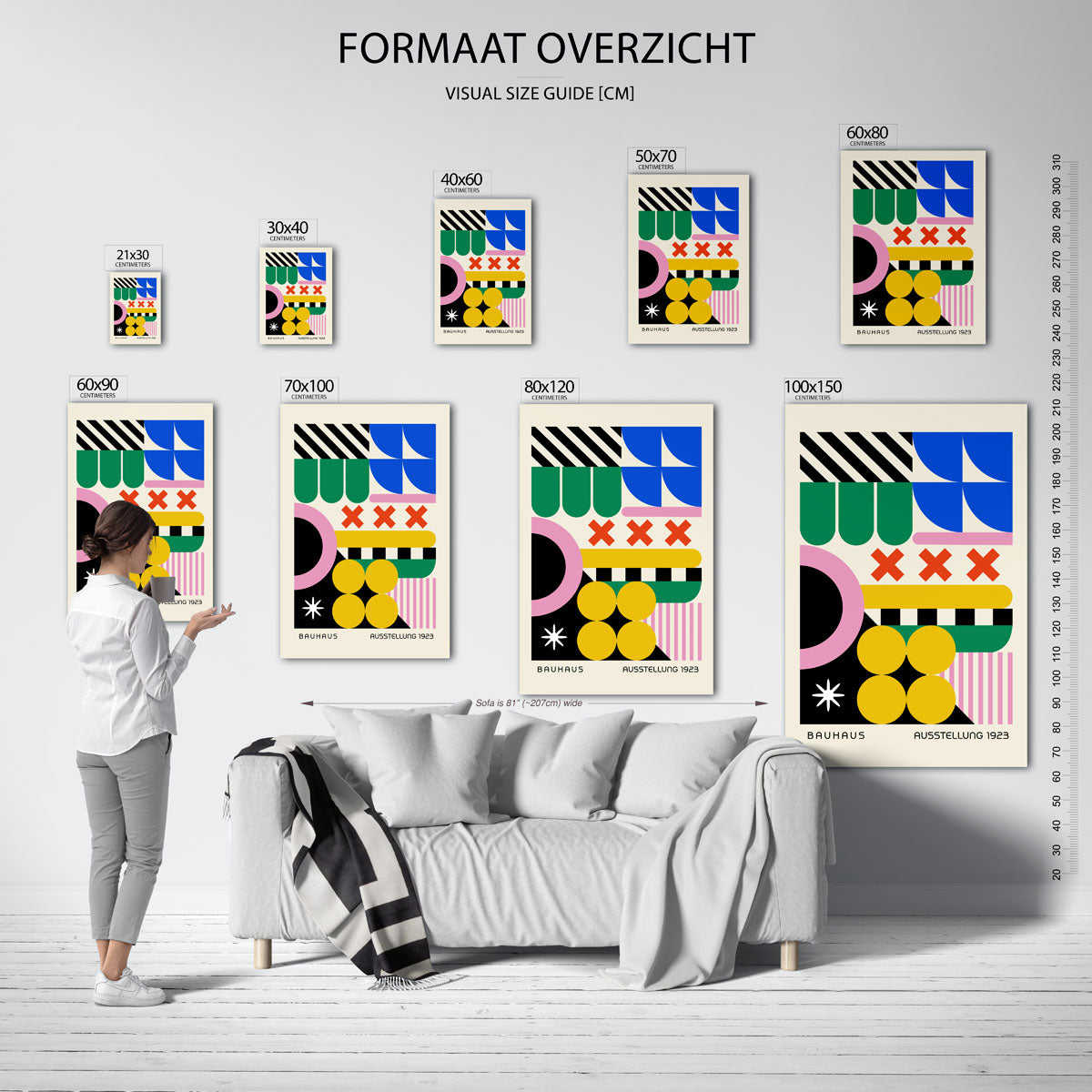 Vormen en vlaken – geometrische poster in Bauhaus-stijl van WallArtistic