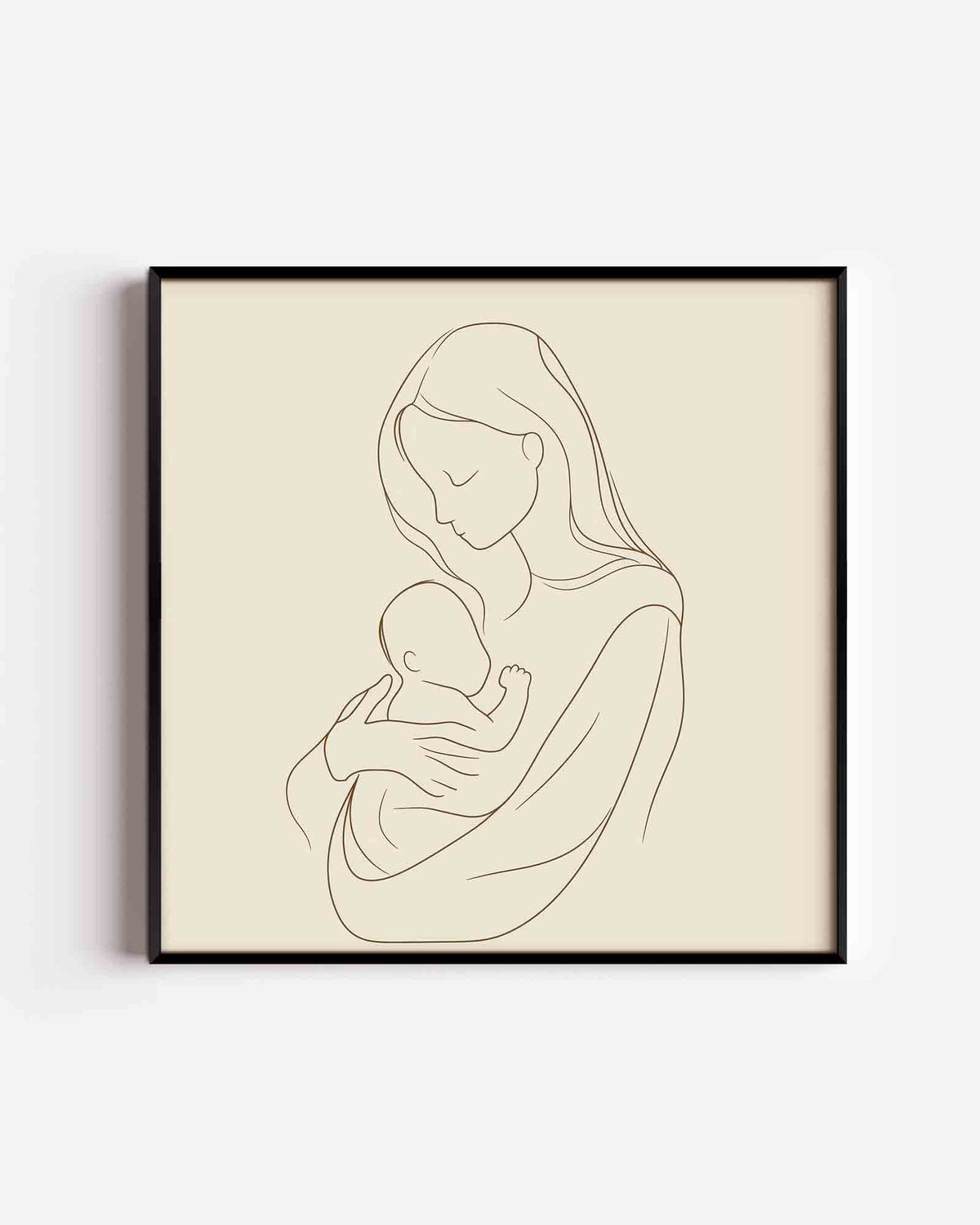 Moeder en kind – vierkante kinderposter als wanddecoratie