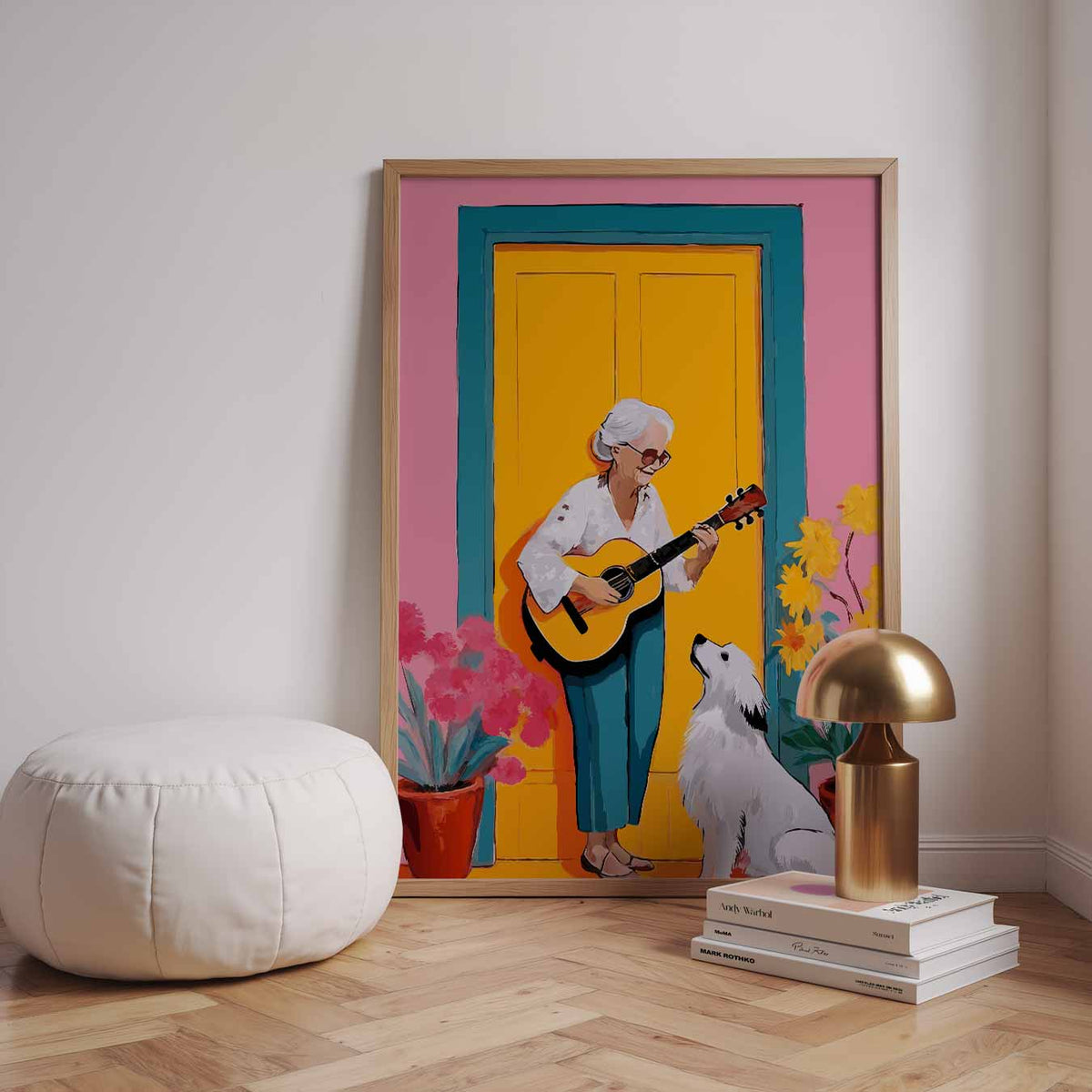 Vrolijke Muziekmomenten – staande zomer wanddecoratie van WallArtistic