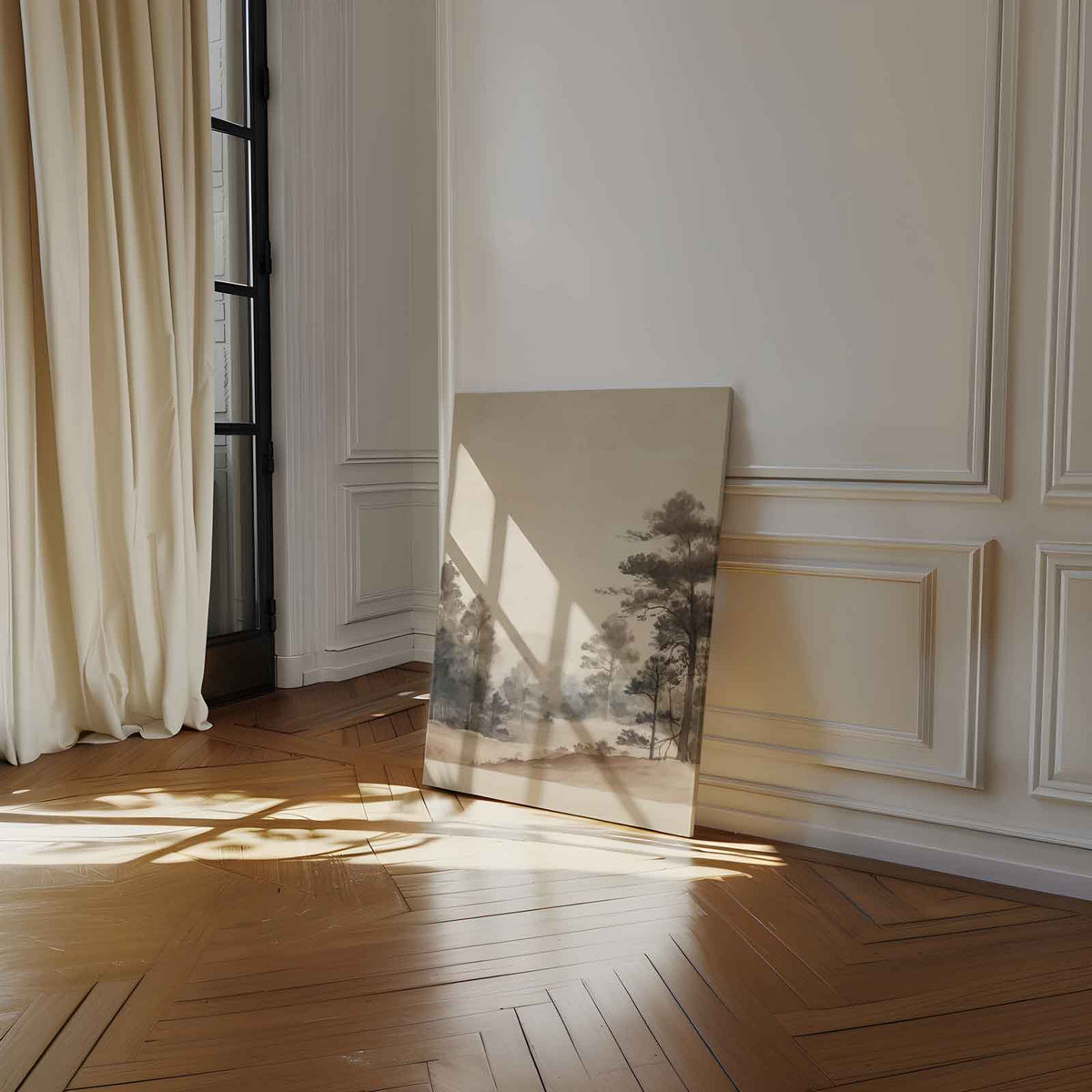 Mystieke Boslandschap – canvas wanddecoratie in portret formaat