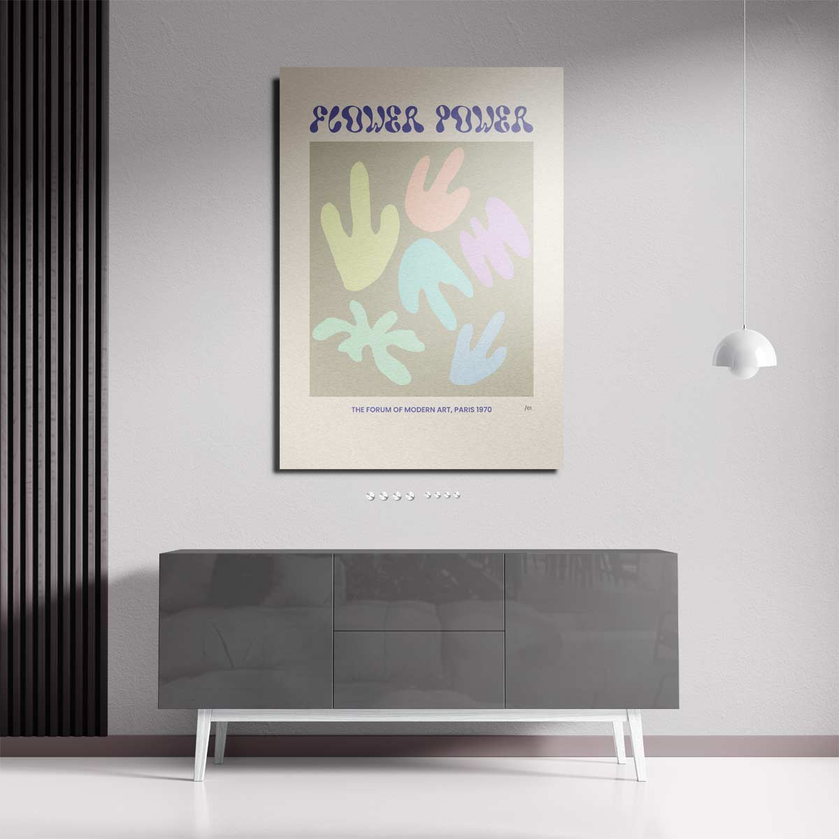 Flower Power Poster – plexiglas kunstwerk als wanddecoratie