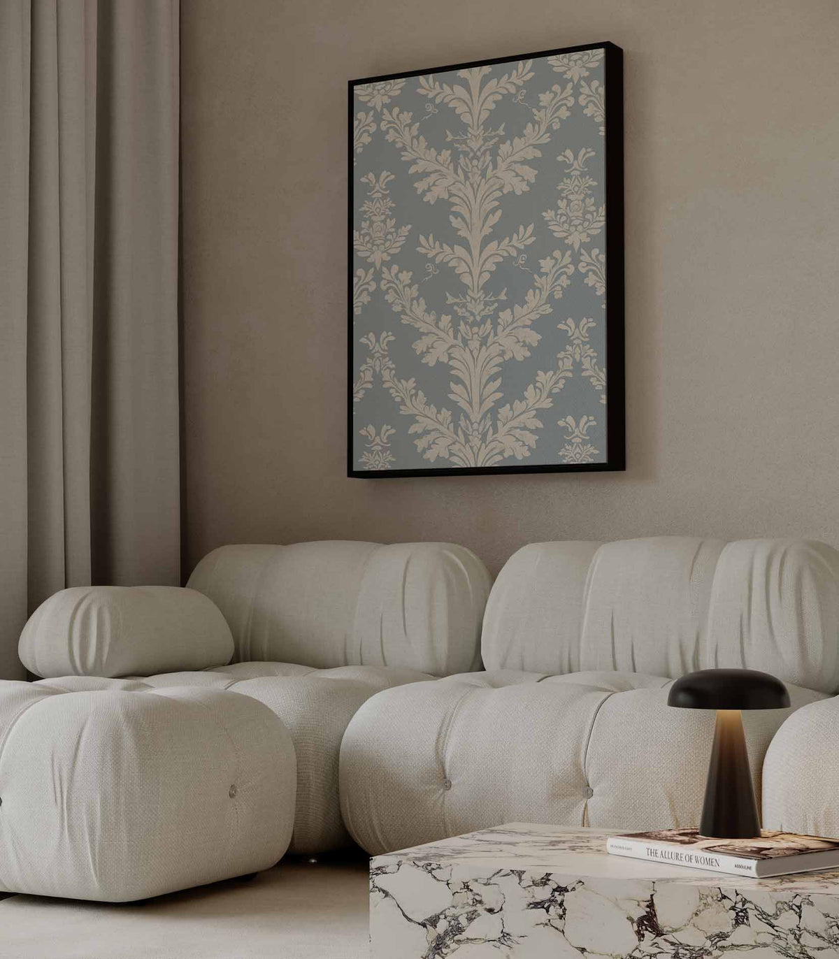 Klassiek Barok Bloemenbehang – plexiglas wanddecoratie in portret formaat