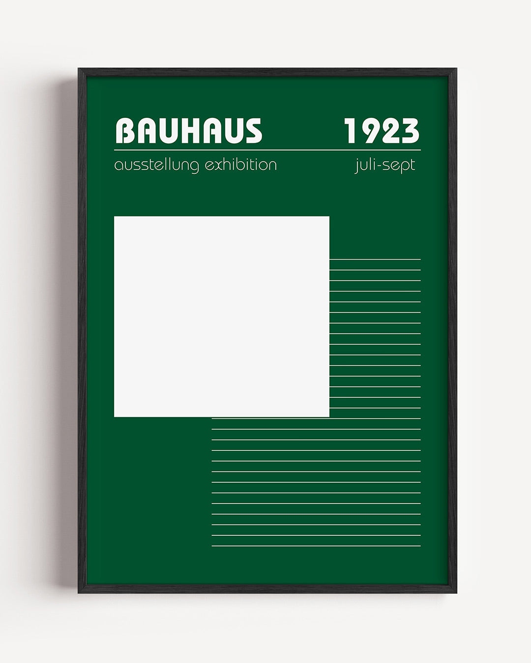 Lijnen en vlakte – staande Bauhaus poster als wanddecoratie