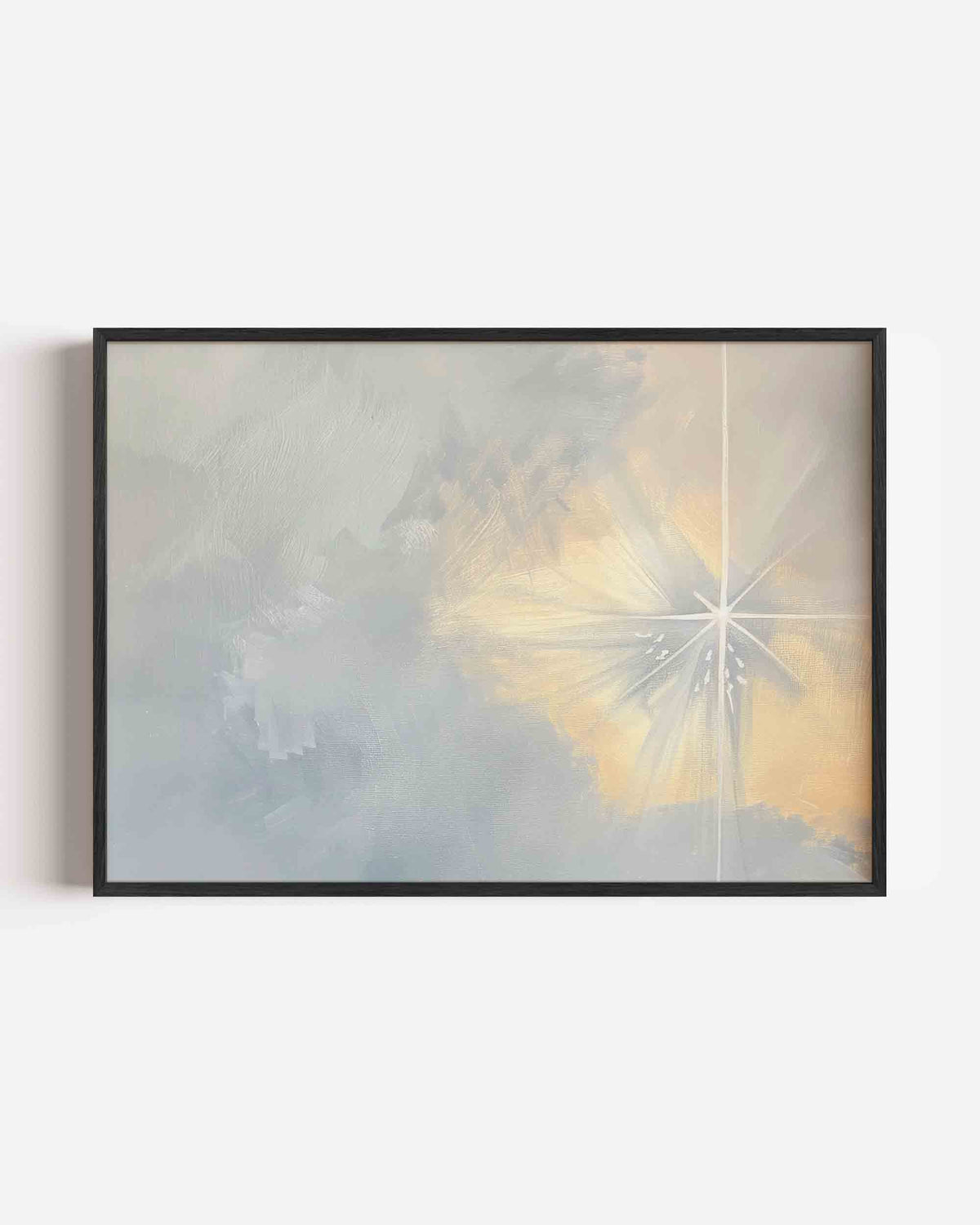 Lichtstraal en schaduw – kleurrijke abstracte landscape poster als wanddecoratie