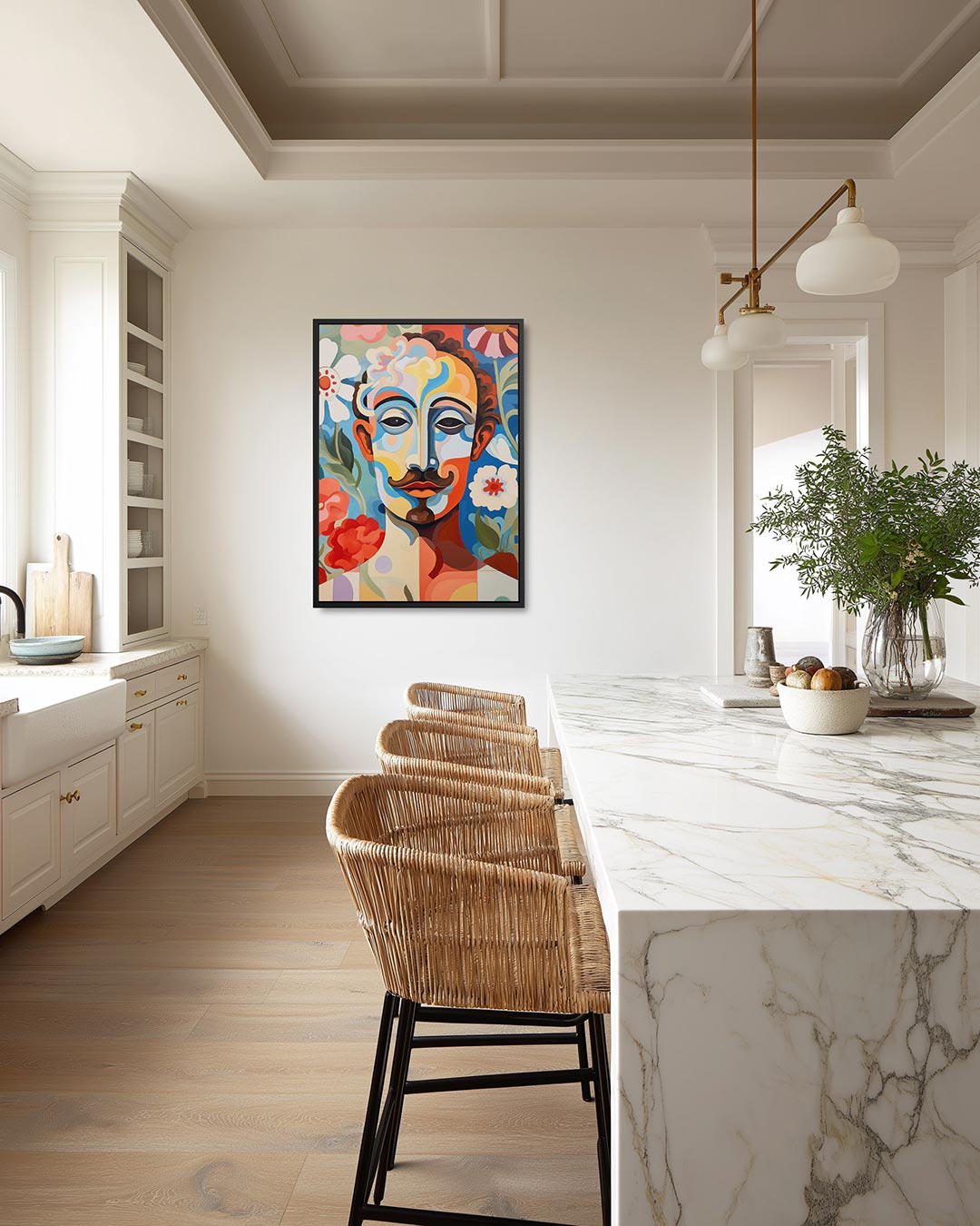 Vrolijke gezichtsillusie – staand wanddecoratie kunstwerk