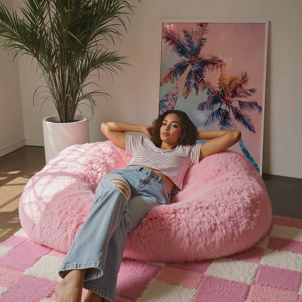Tropische Palmboom Droom – staande muurposter met Popart uitstraling