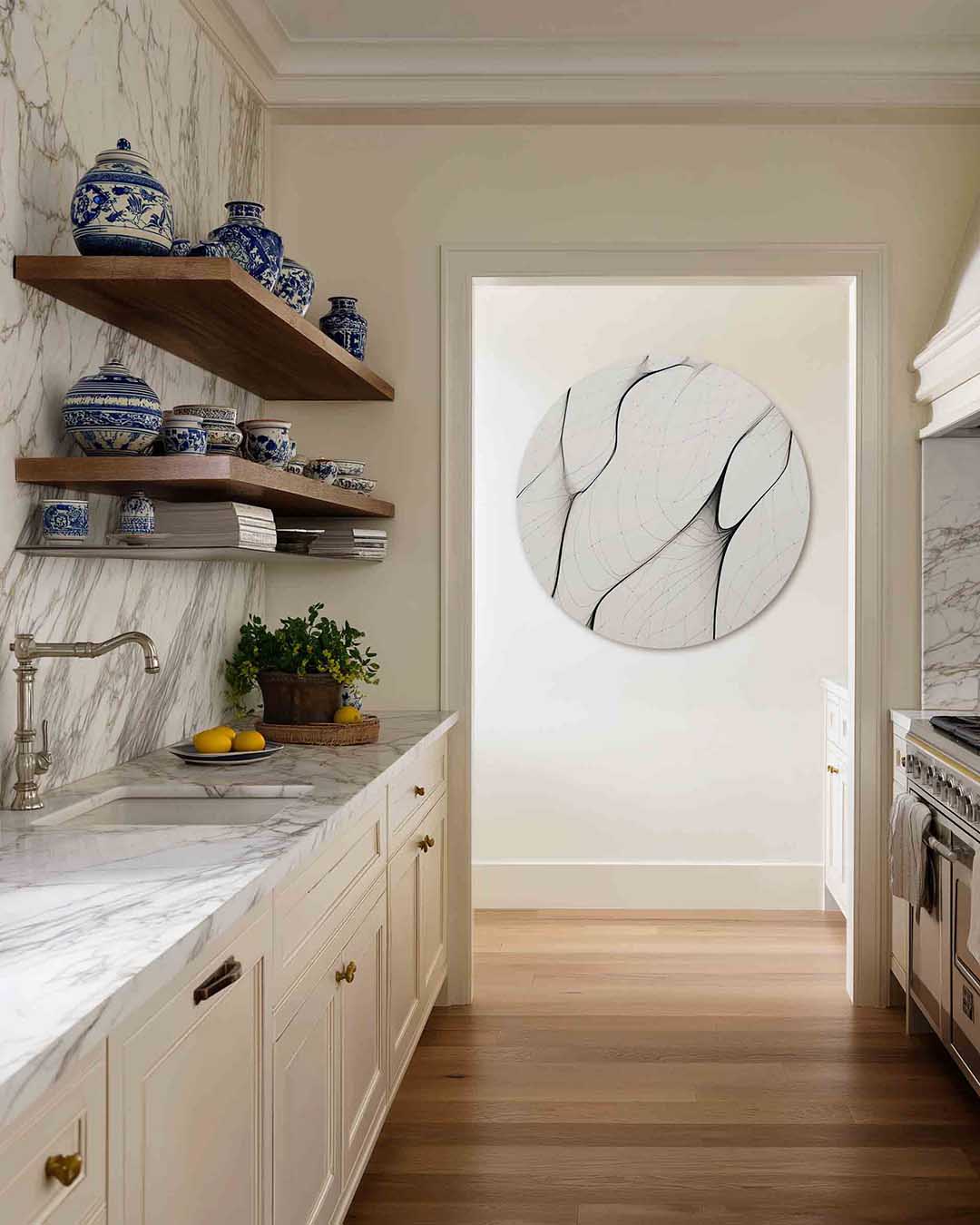 Abstracte lijnen – moderne abstracte muurcirkel voor aan de muur